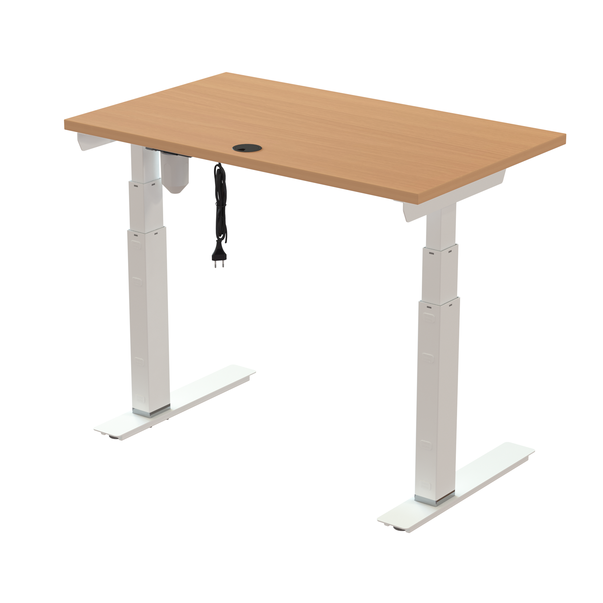 Ergonomic desk | 100x60 cm | Beech with white frame