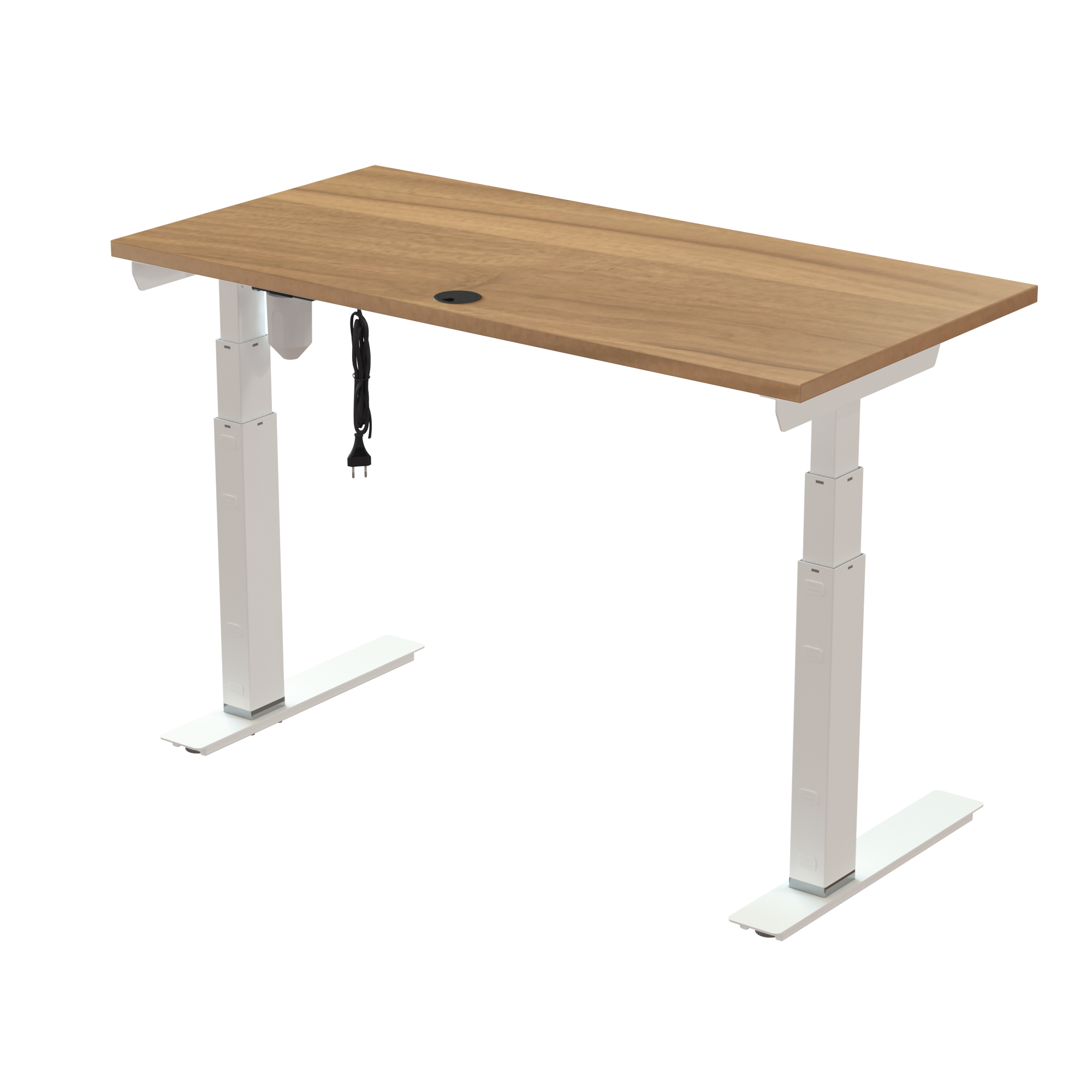 Ergonomic desk | 120x60 cm | Walnut with white frame
