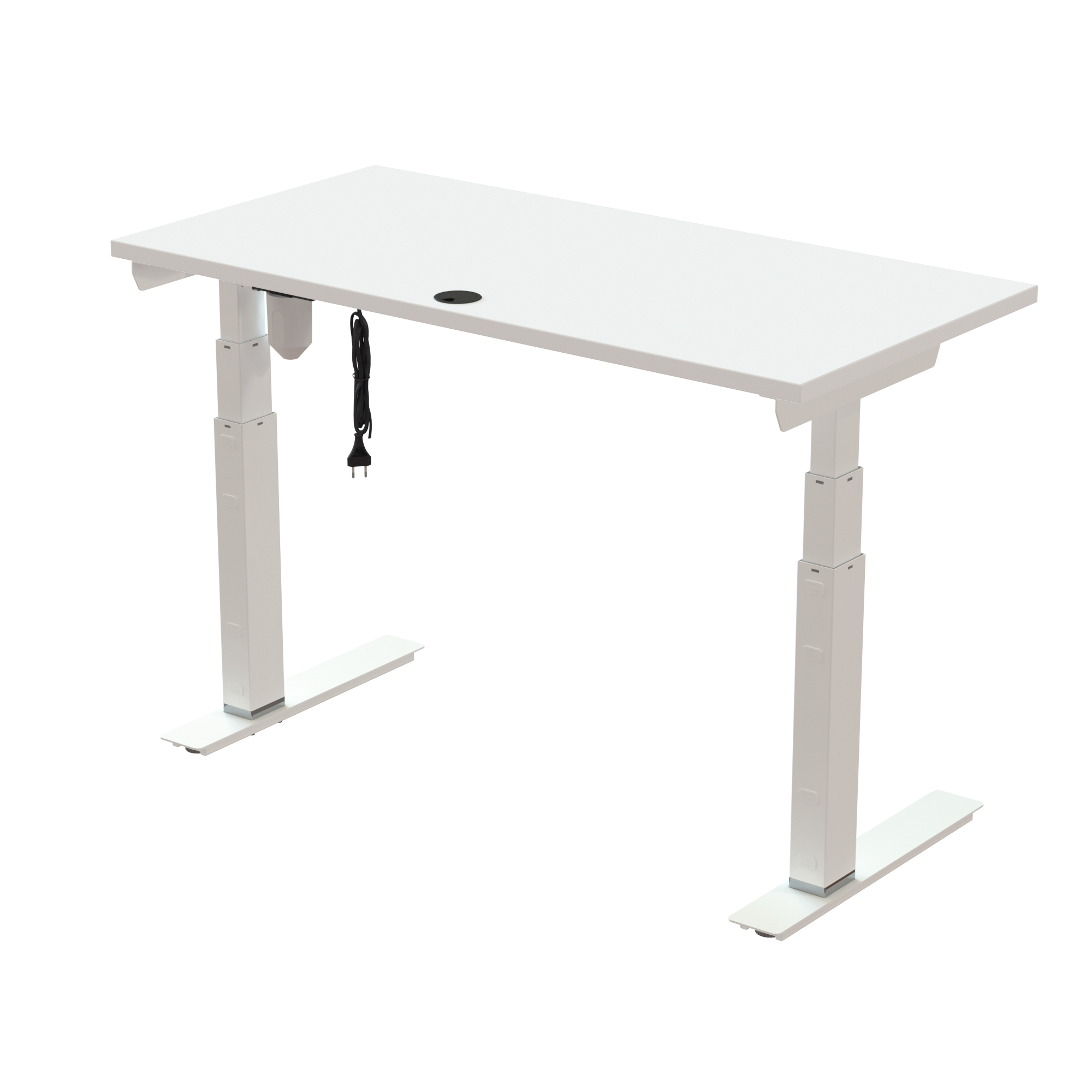 Ergonomic desk | 120x60 cm | White with white frame