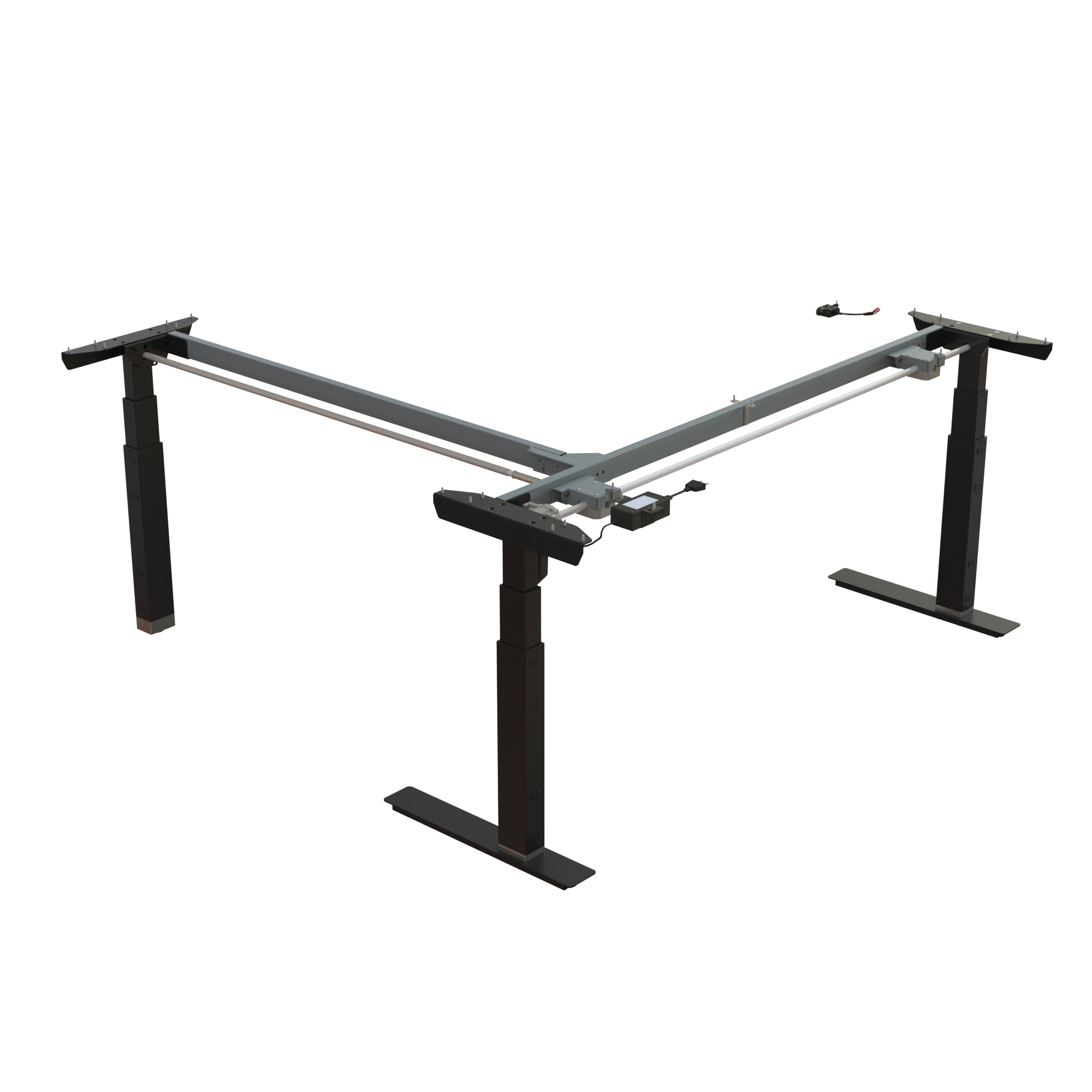 Ergonomic desk frame | Width 172-172 cm | Black 