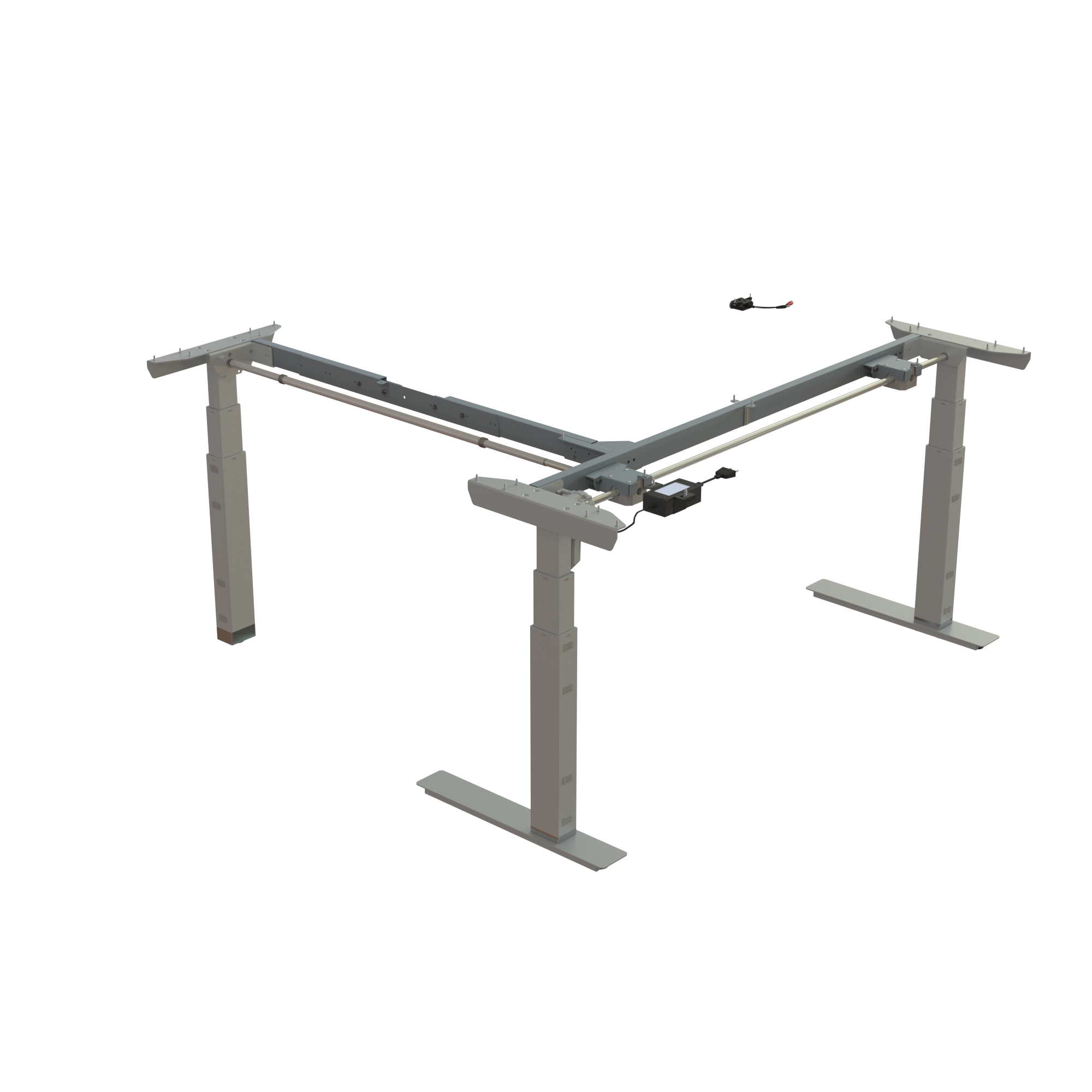 Ergonomic desk frame | Width 152-152 cm | Silver