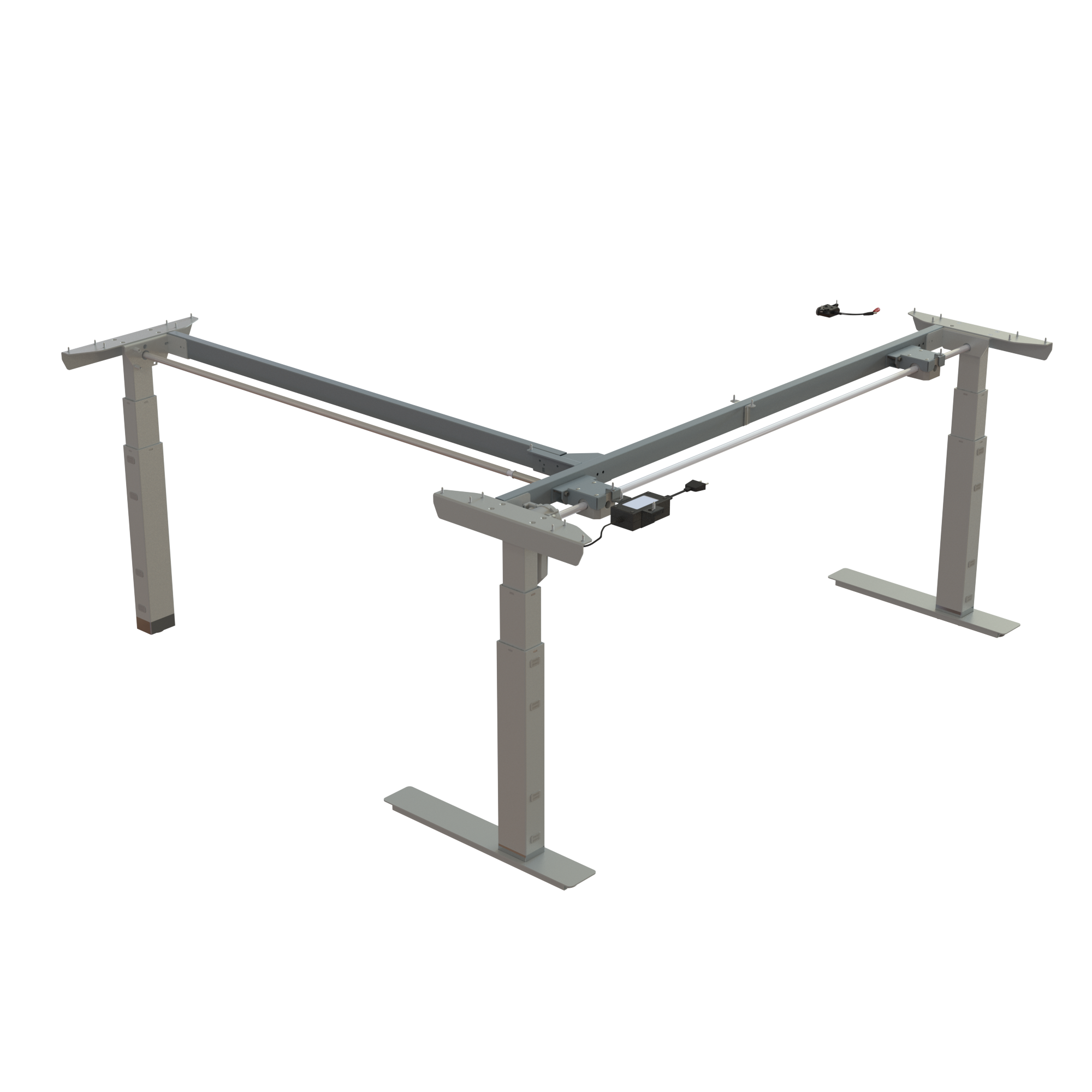 Ergonomic desk frame | Width 172-172 cm | Silver