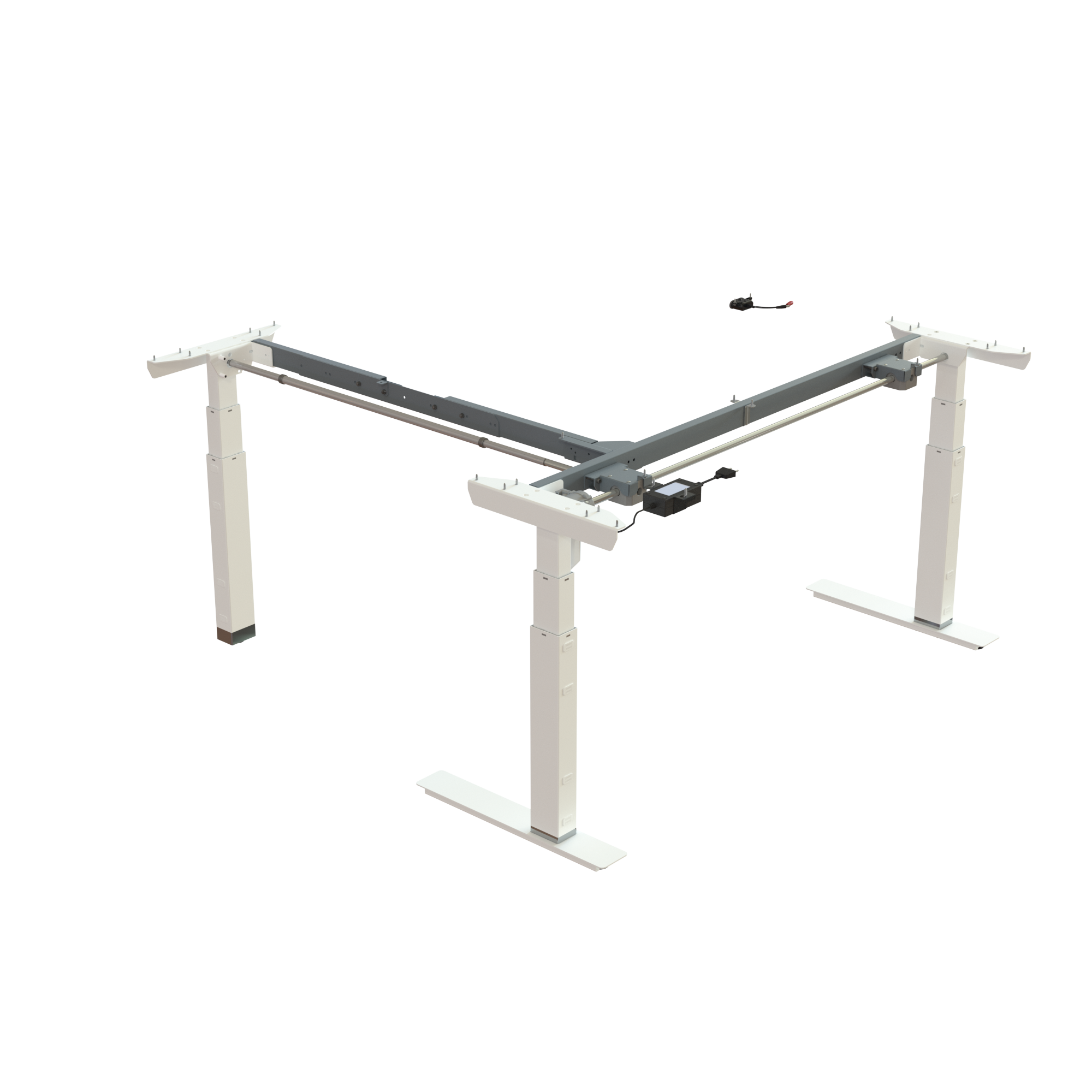 Ergonomic desk frame | Width 152-152 cm | White