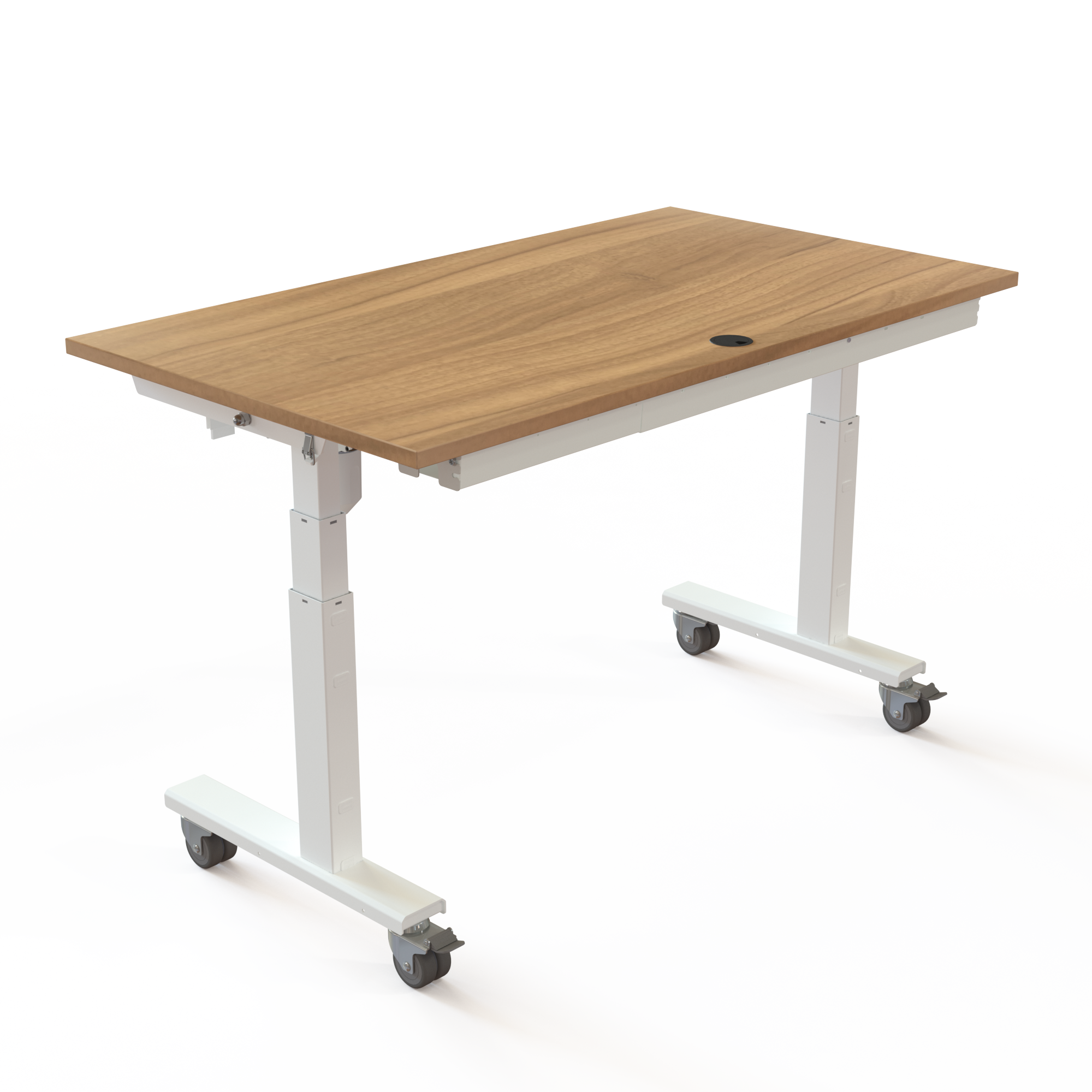 Ergonomic desk | 140x80 cm | Walnut with white frame