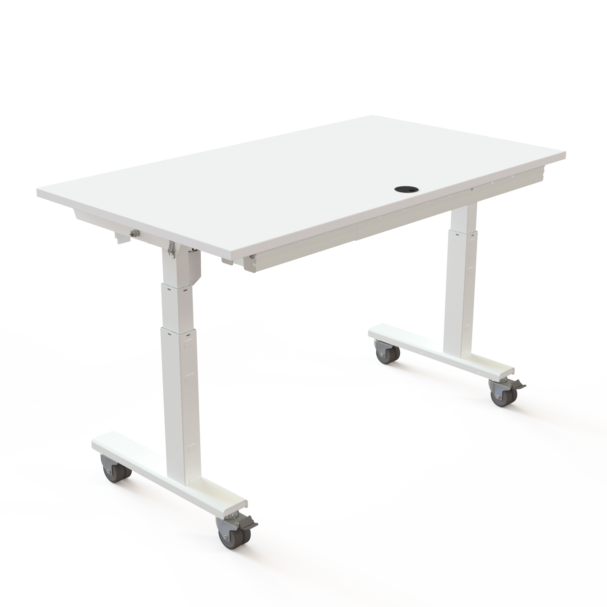 Ergonomic desk | 140x80 cm | White with white frame