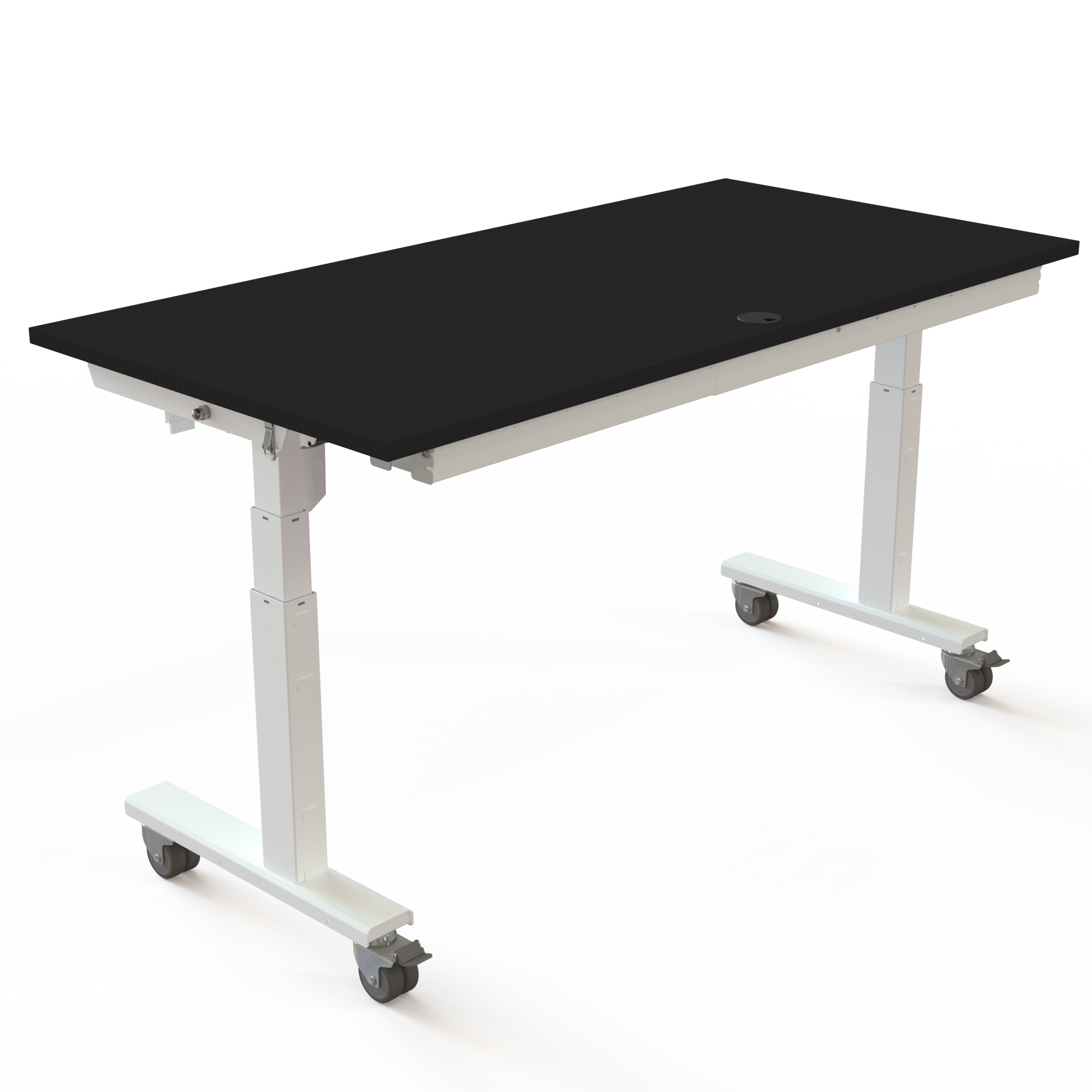 Ergonomic desk | 160x80 cm | Black  with white frame