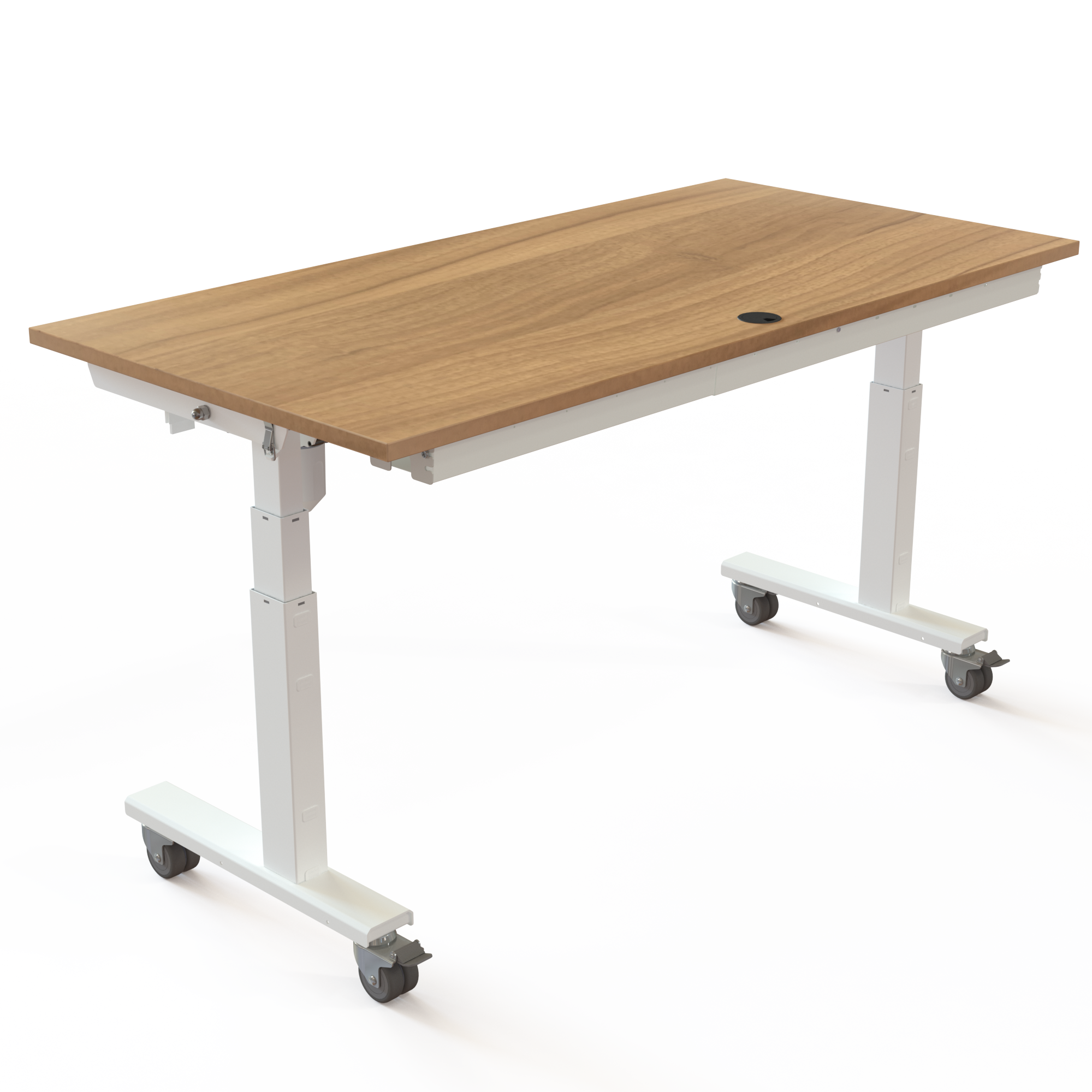 Ergonomic desk | 160x80 cm | Walnut with white frame