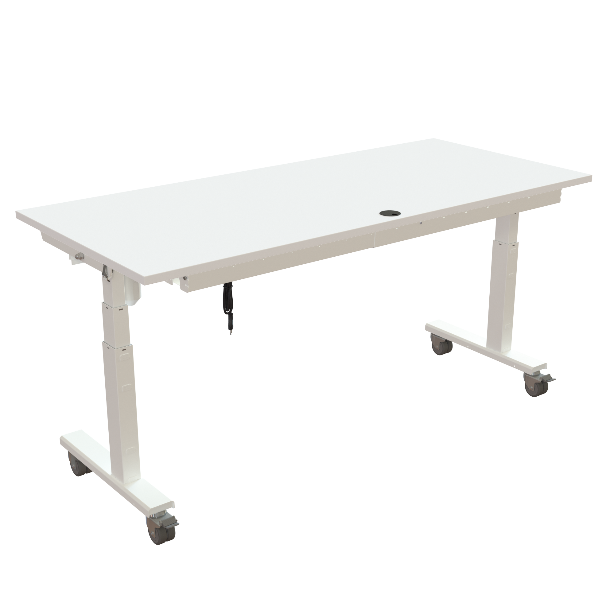 Ergonomic desk | 180x80 cm | White with white frame