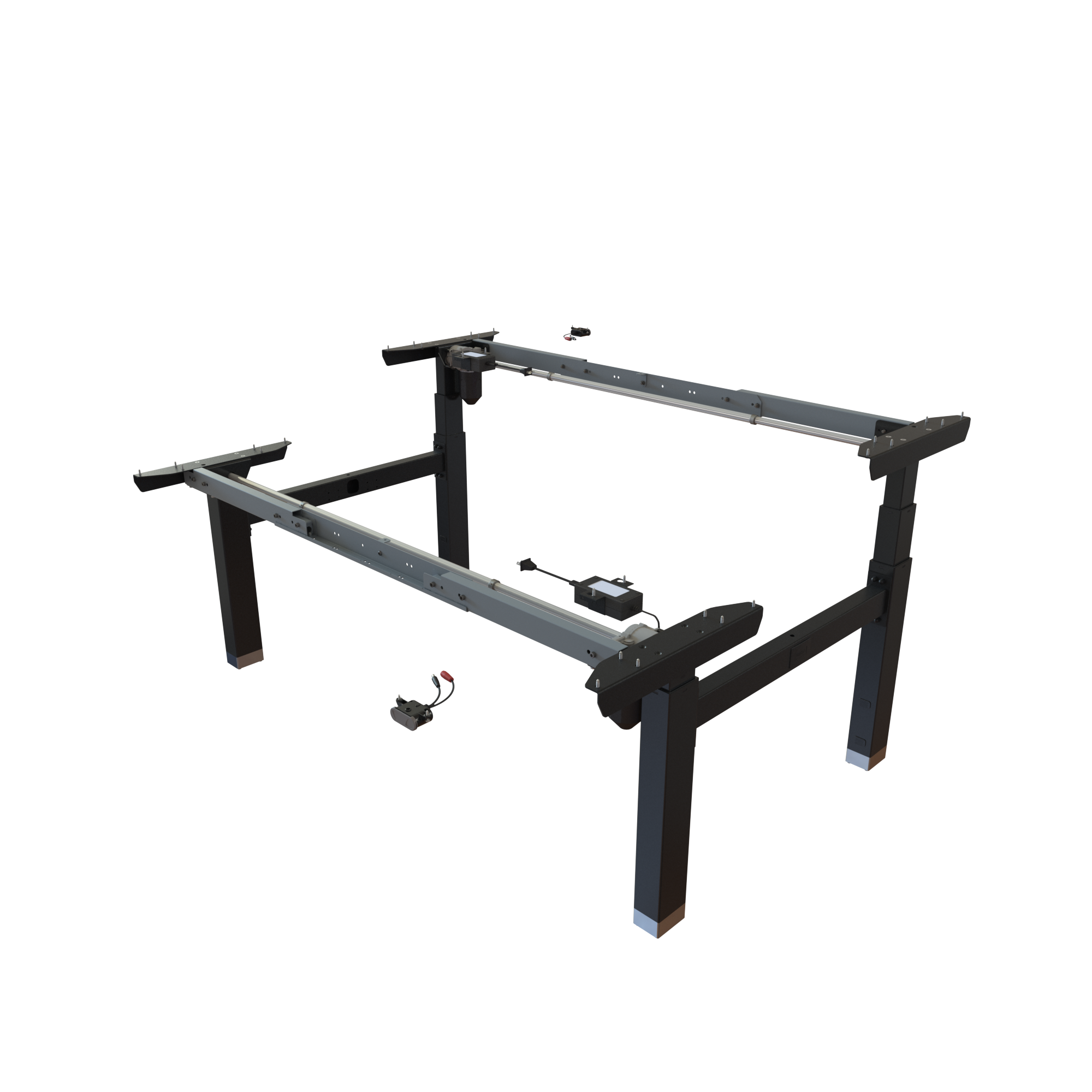 Ergonomic desk frame | Width 112-152 cm | Black 