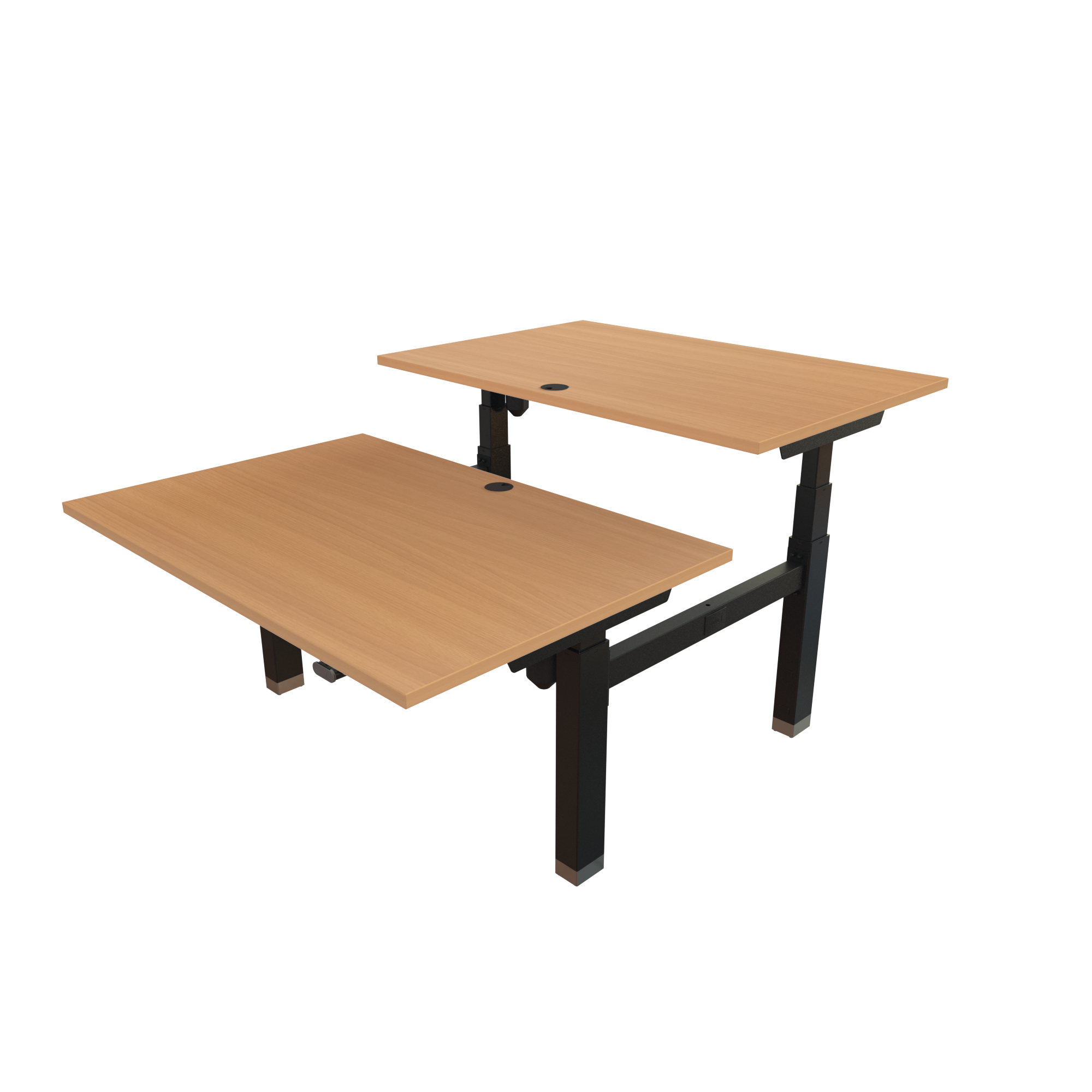 Ergonomic desk | 120x80 cm | Beech with black frame