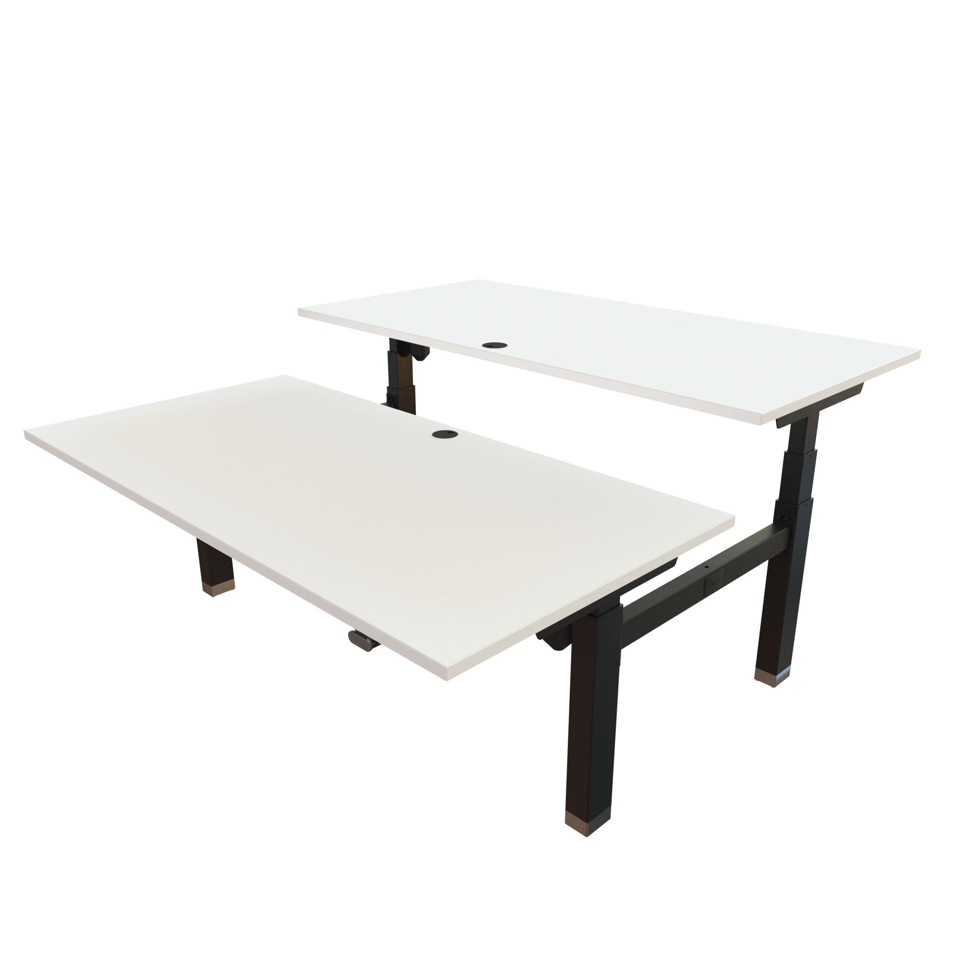 Ergonomic desk | 160x80 cm | White with black frame