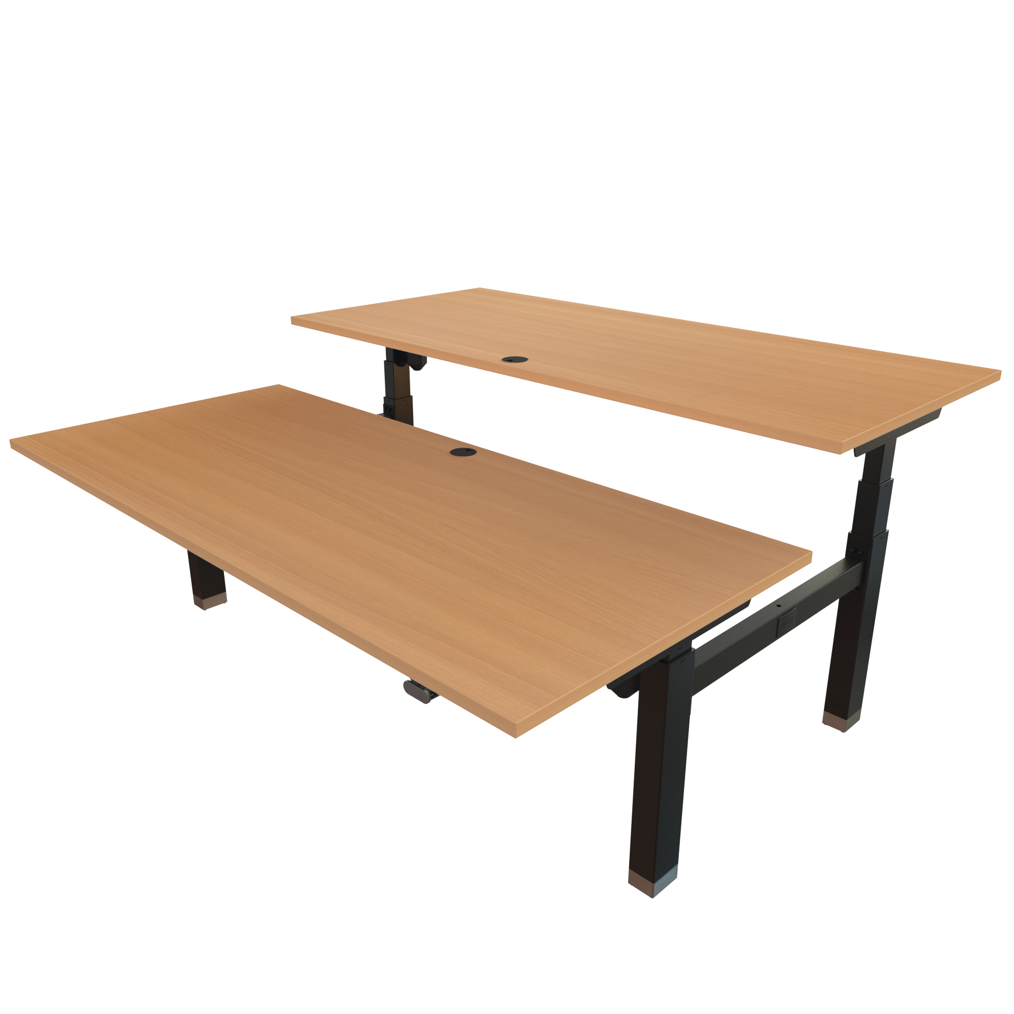 Ergonomic desk | 180x80 cm | Beech with black frame
