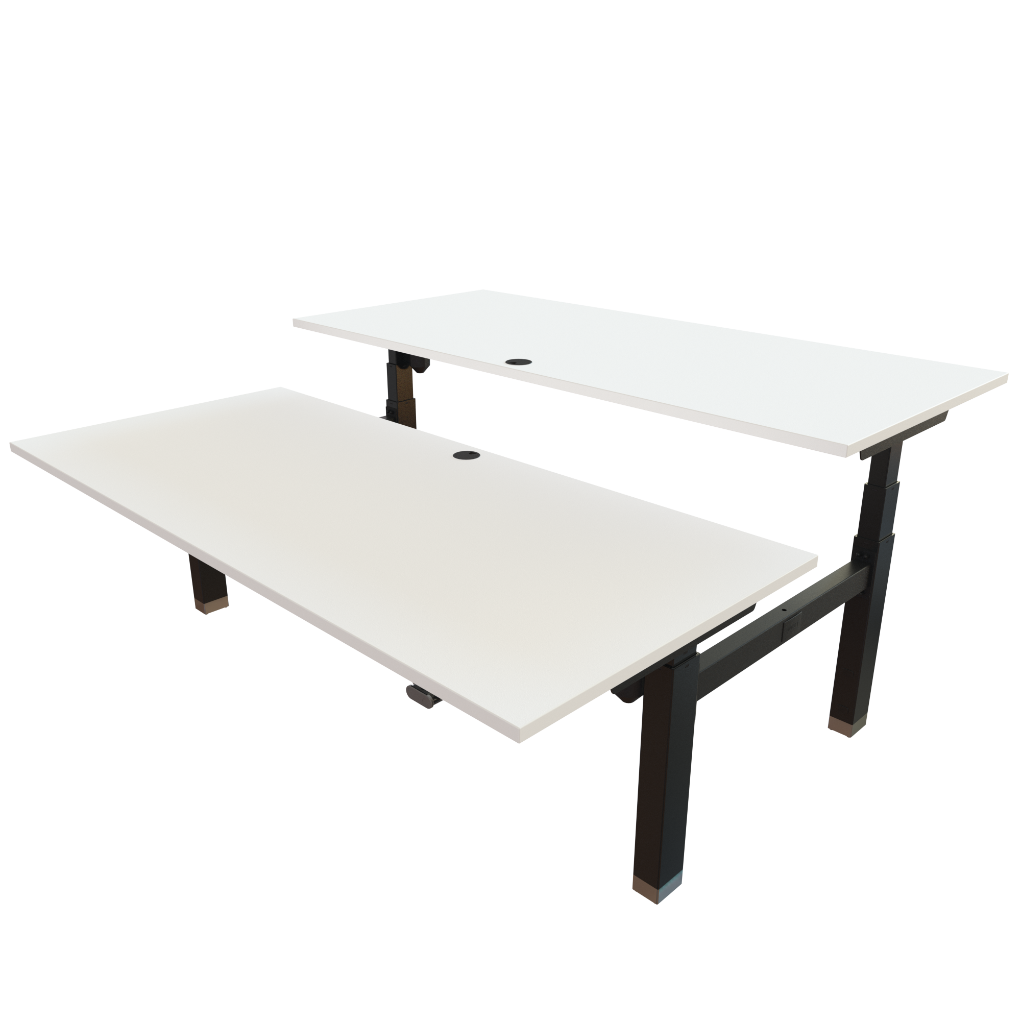 Ergonomic desk | 180x80 cm | White with black frame