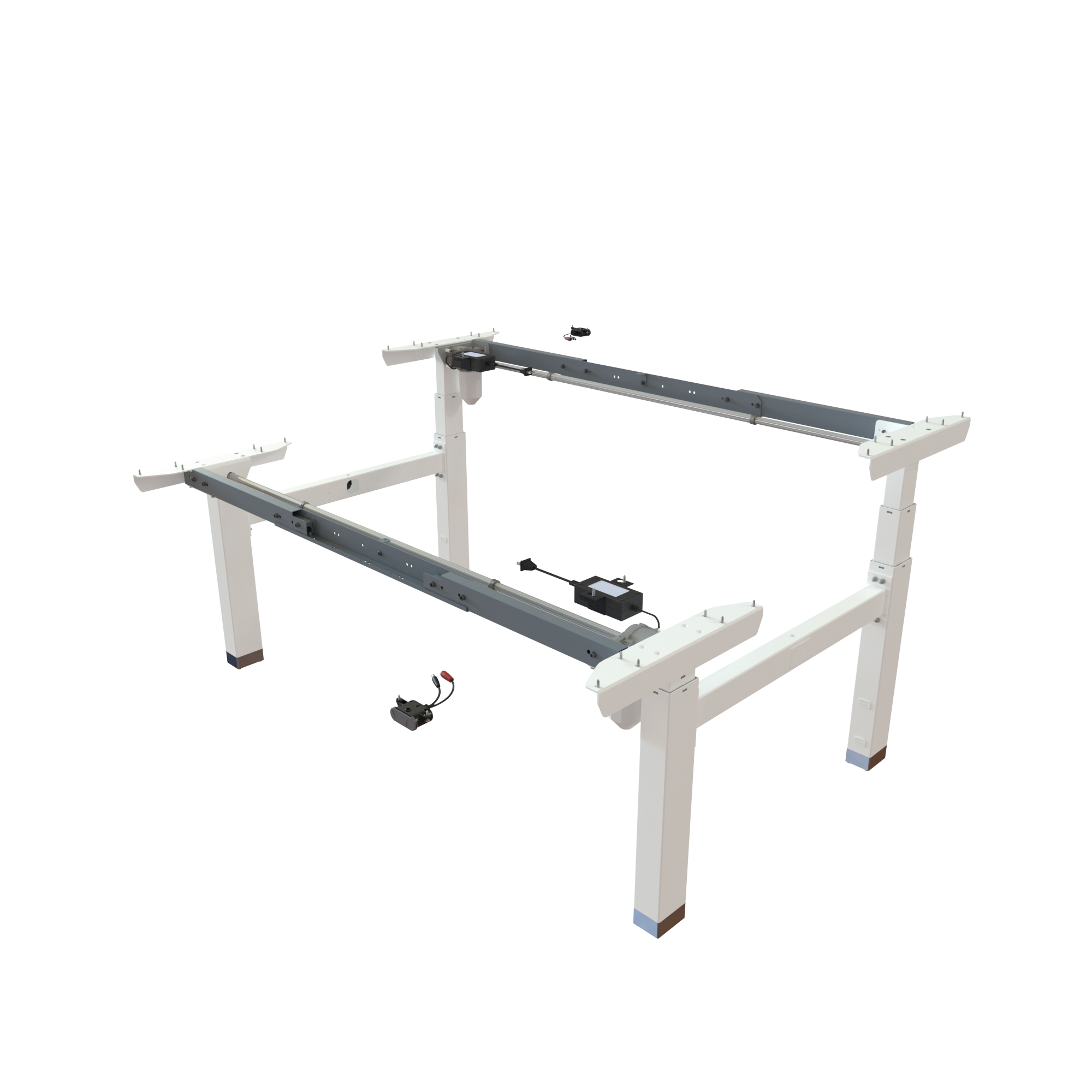 Ergonomic desk frame | Width 112-152 cm | White