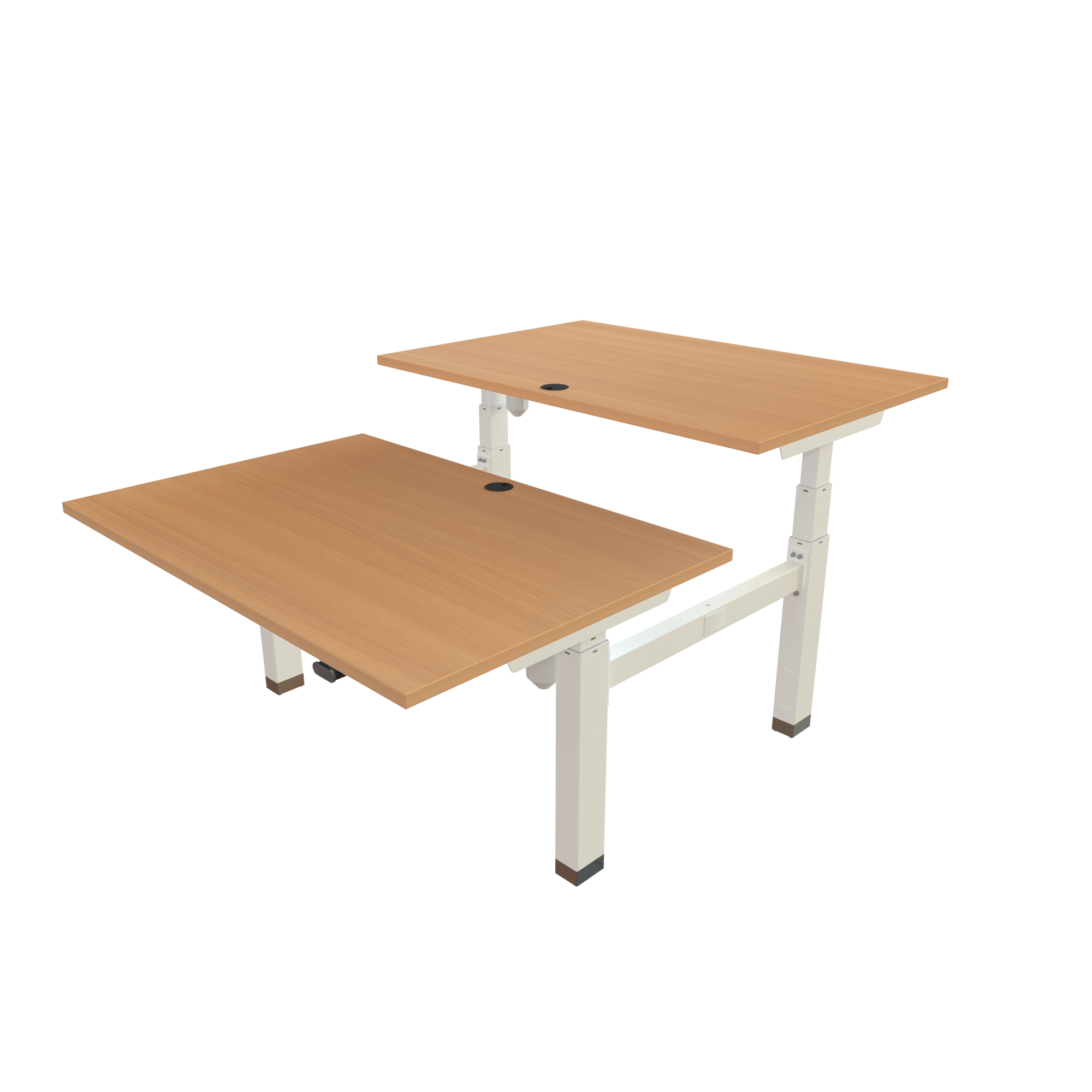Ergonomic desk | 120x80 cm | Beech with white frame
