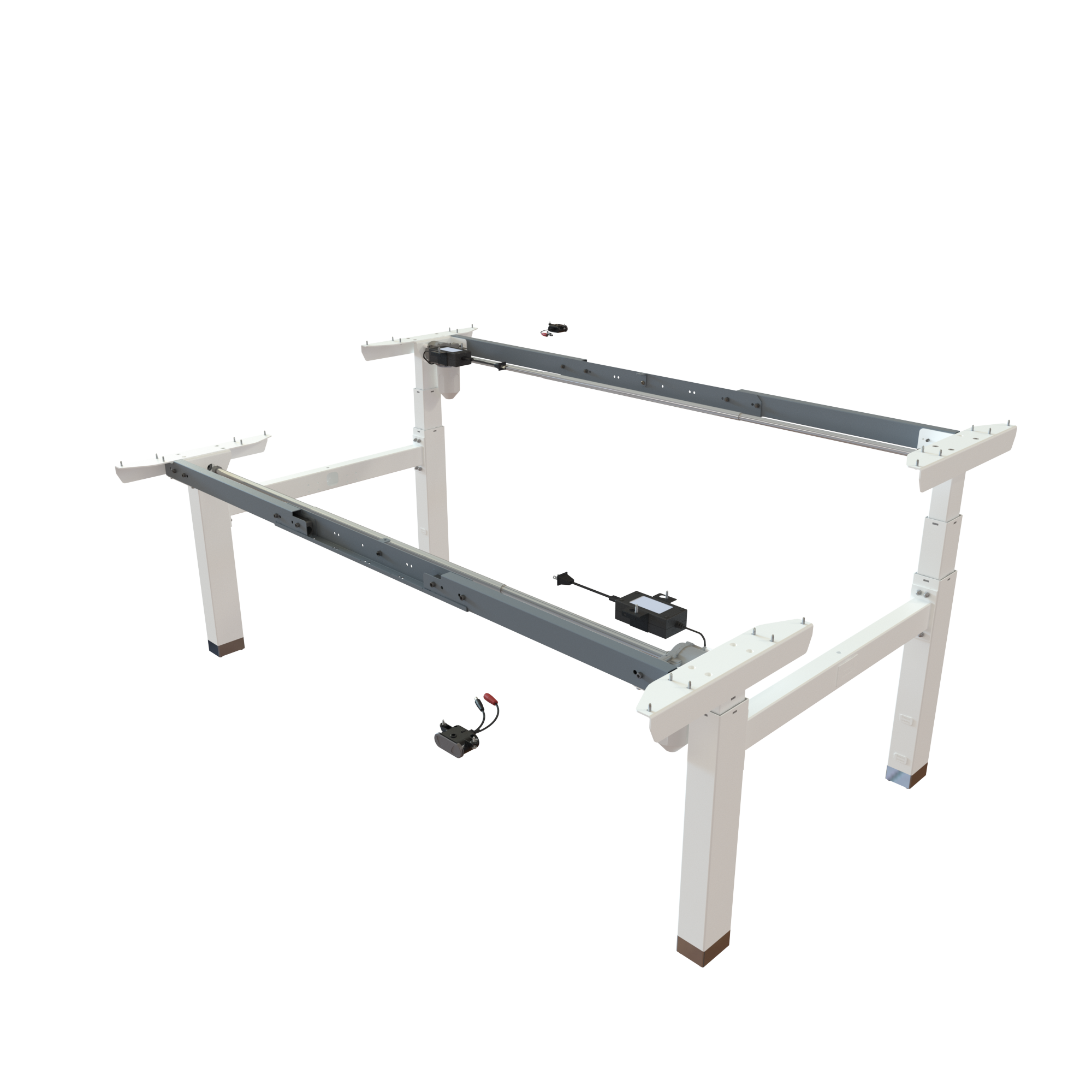 Ergonomic desk frame | Width 132-172 cm | White