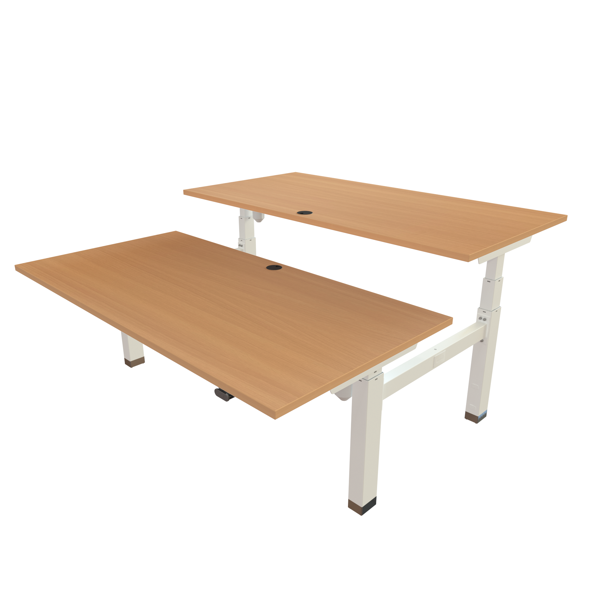 Ergonomic desk | 160x80 cm | Beech with white frame