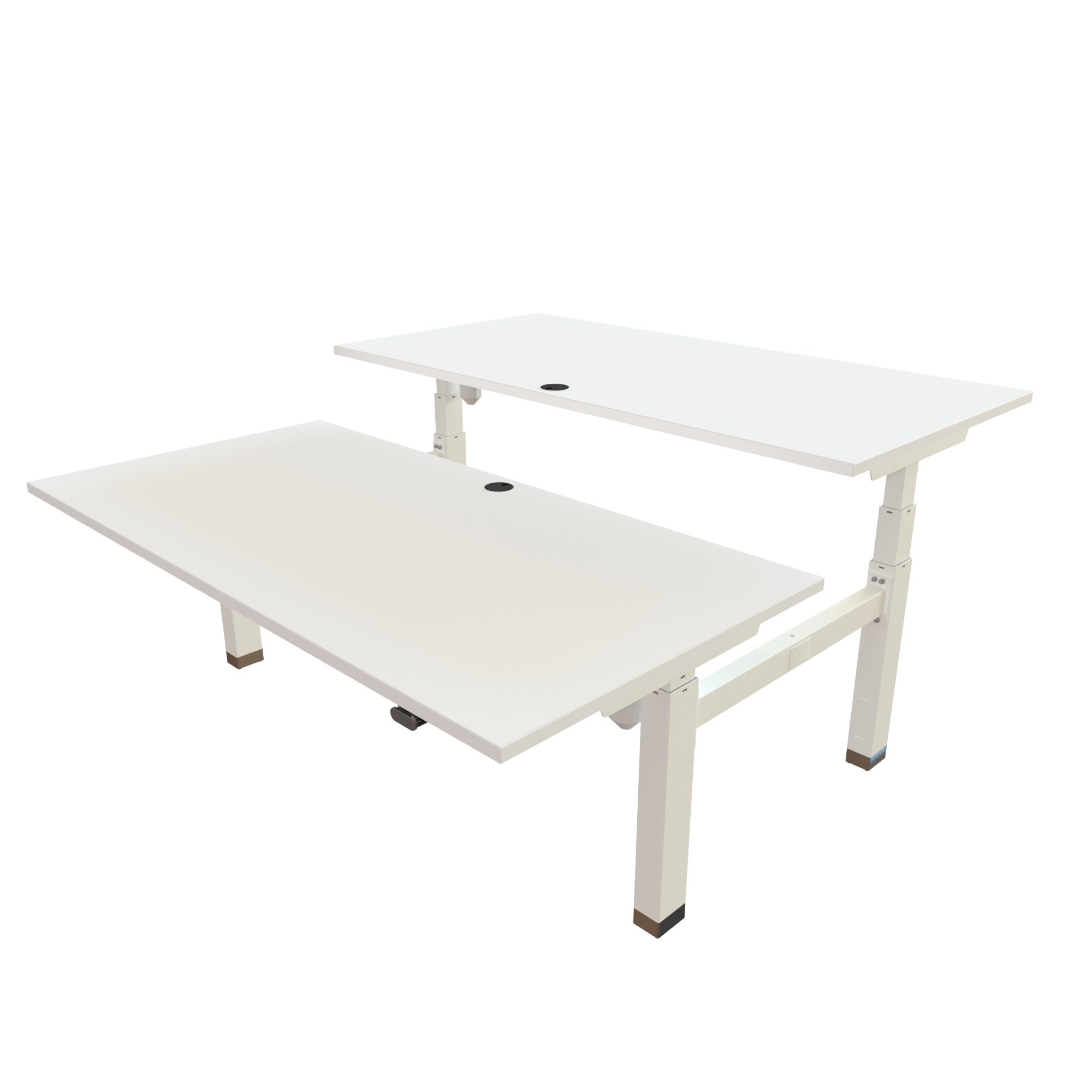 Ergonomic desk | 160x80 cm | White with white frame