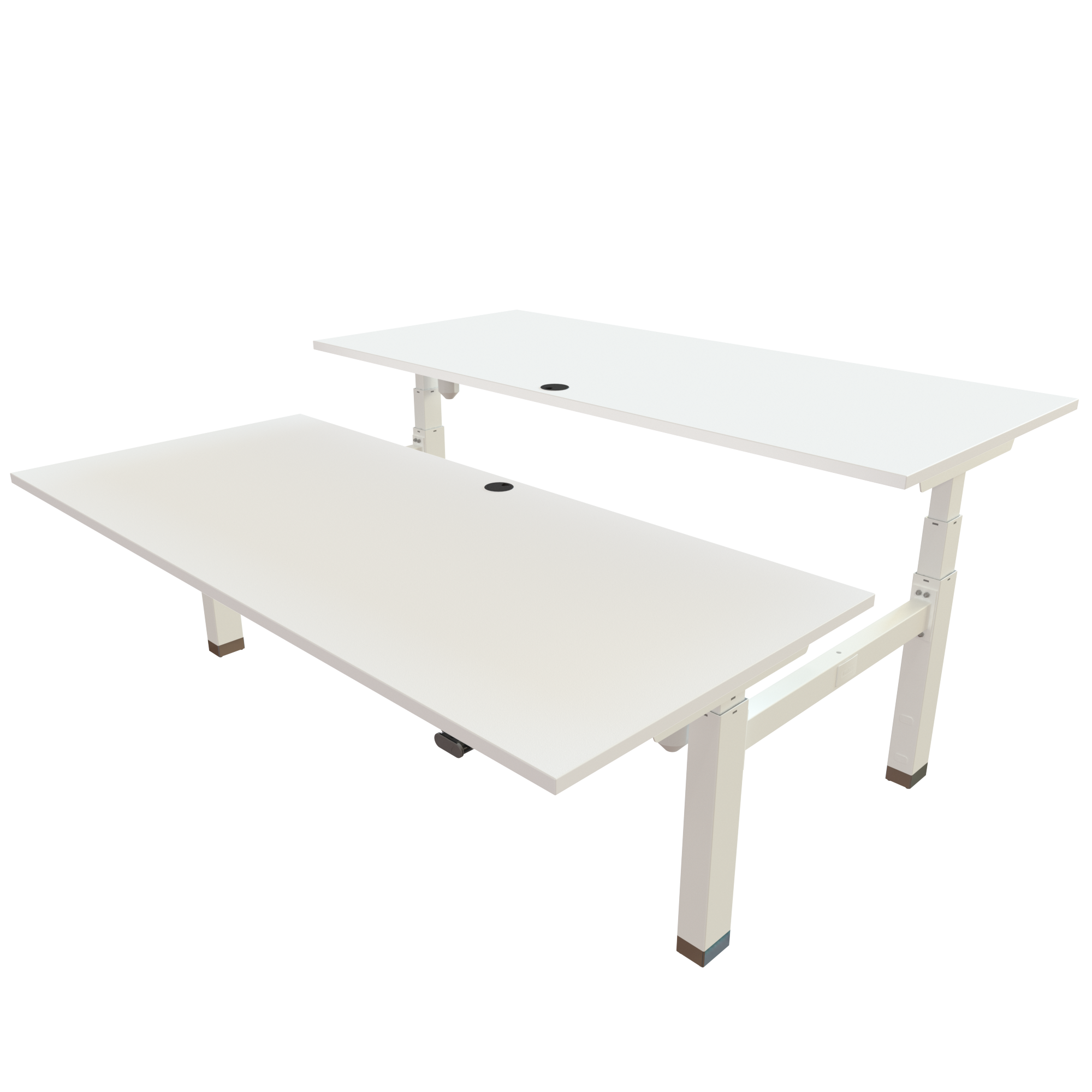 Ergonomic desk | 180x80 cm | White with white frame