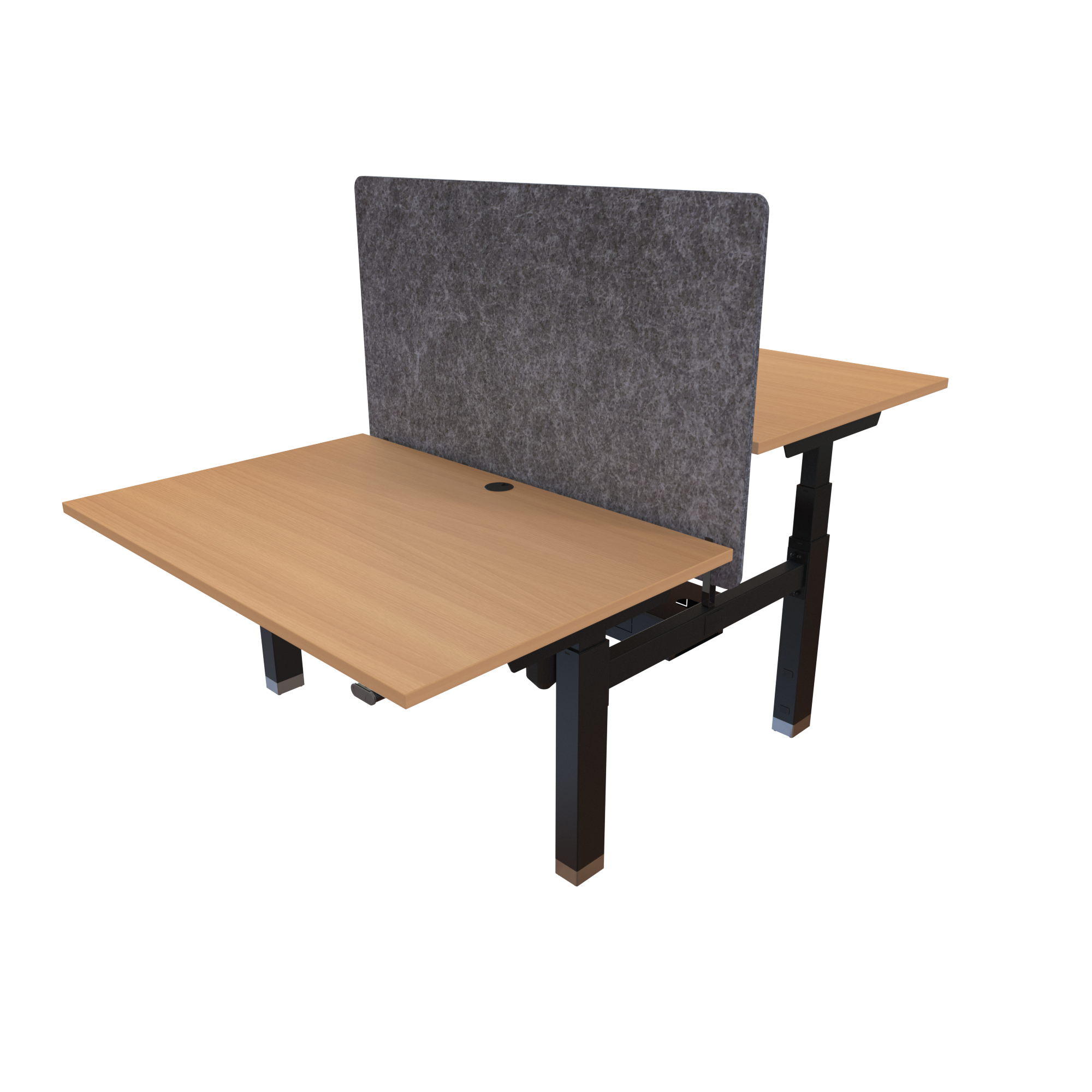 Ergonomic desk | 120x80 cm | Beech with black frame