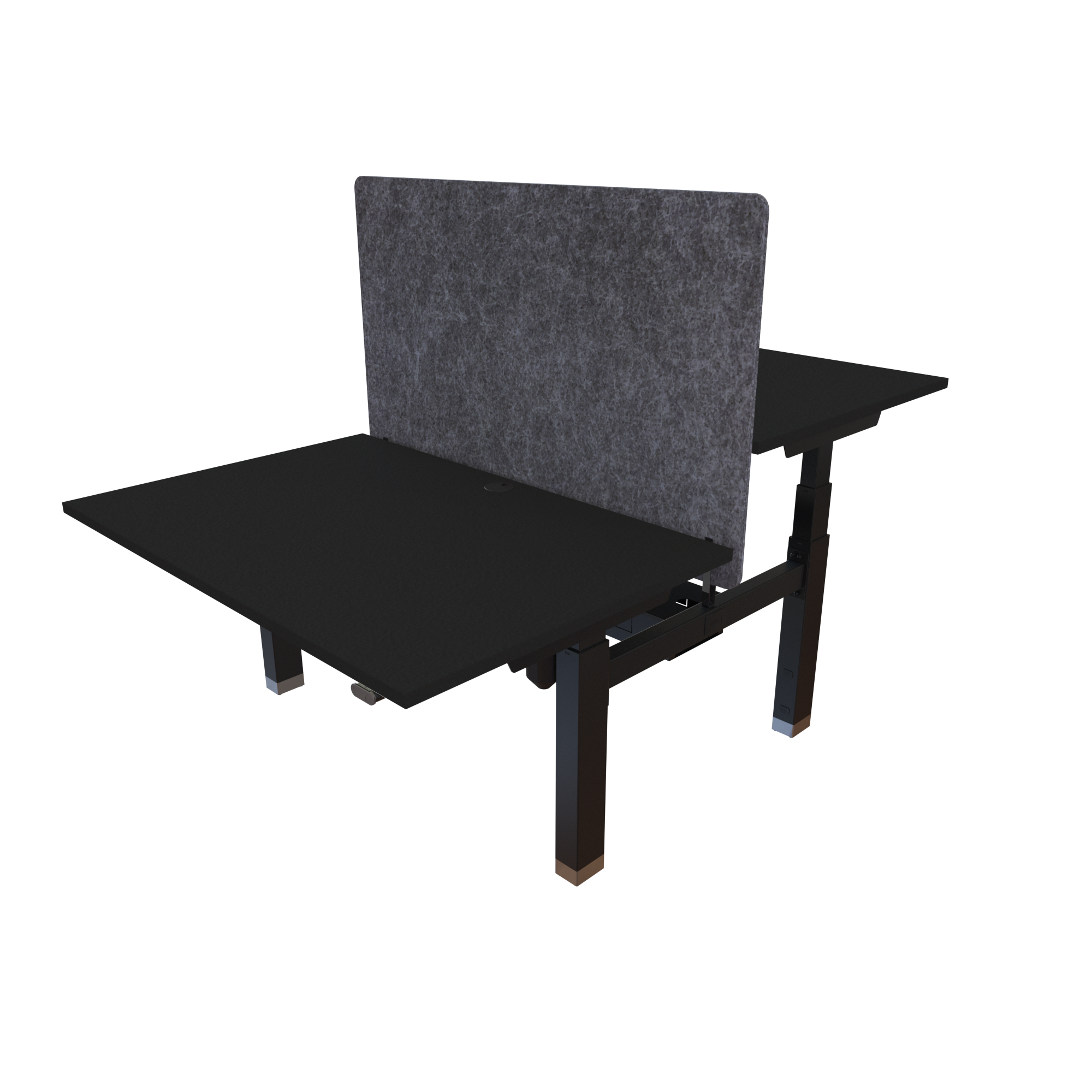 Ergonomic desk | 120x80 cm | Black  with black frame