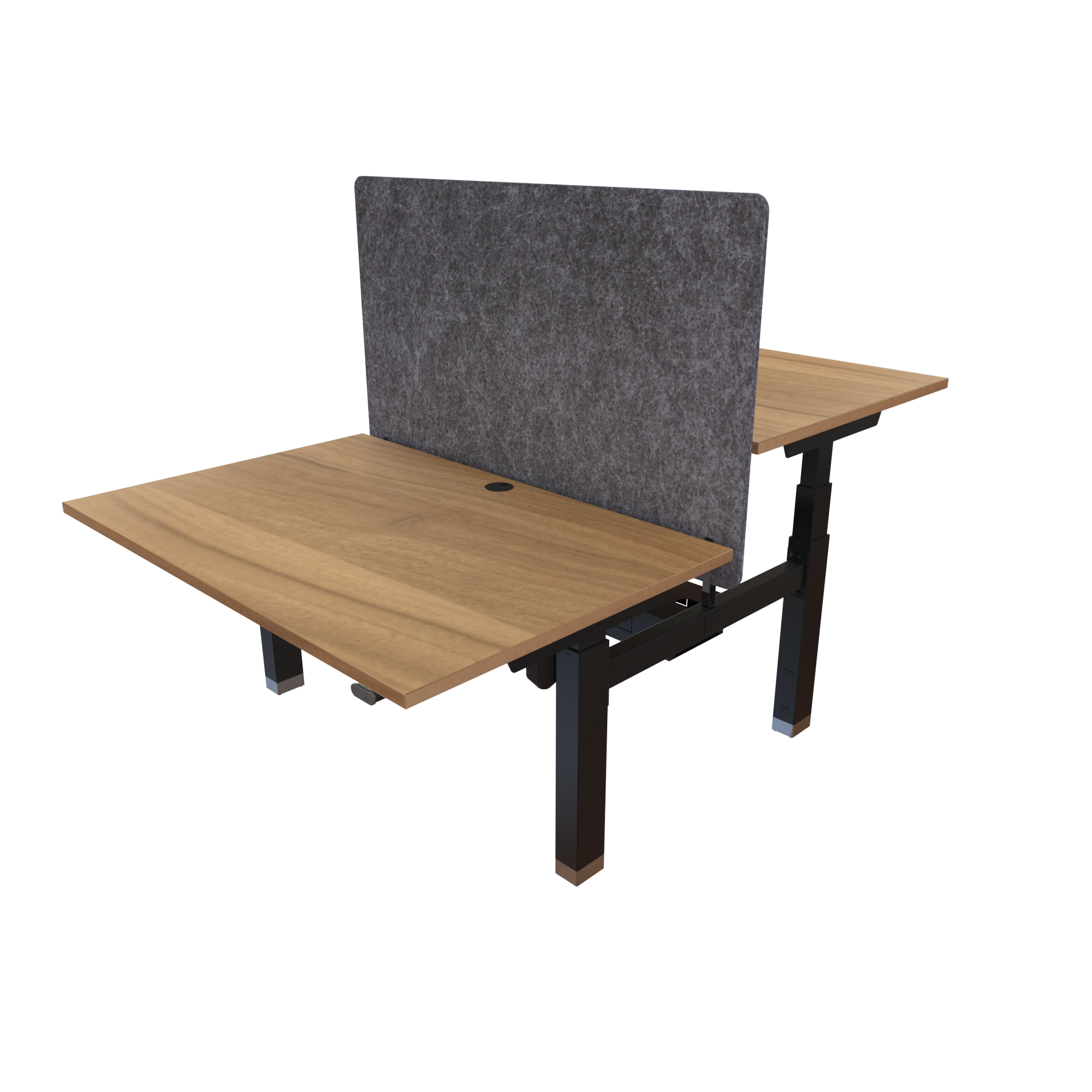 Ergonomic desk | 120x80 cm | Walnut with black frame