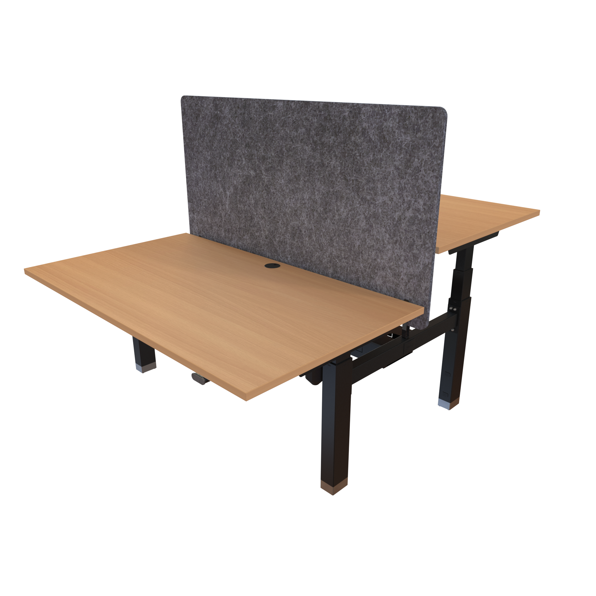 Ergonomic desk | 140x80 cm | Beech with black frame