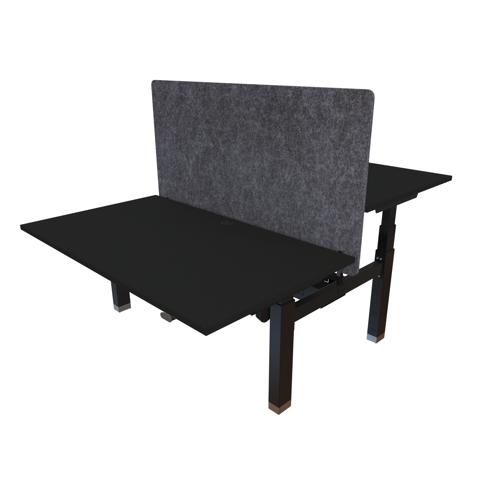 Ergonomic desk | 140x80 cm | Black  with black frame