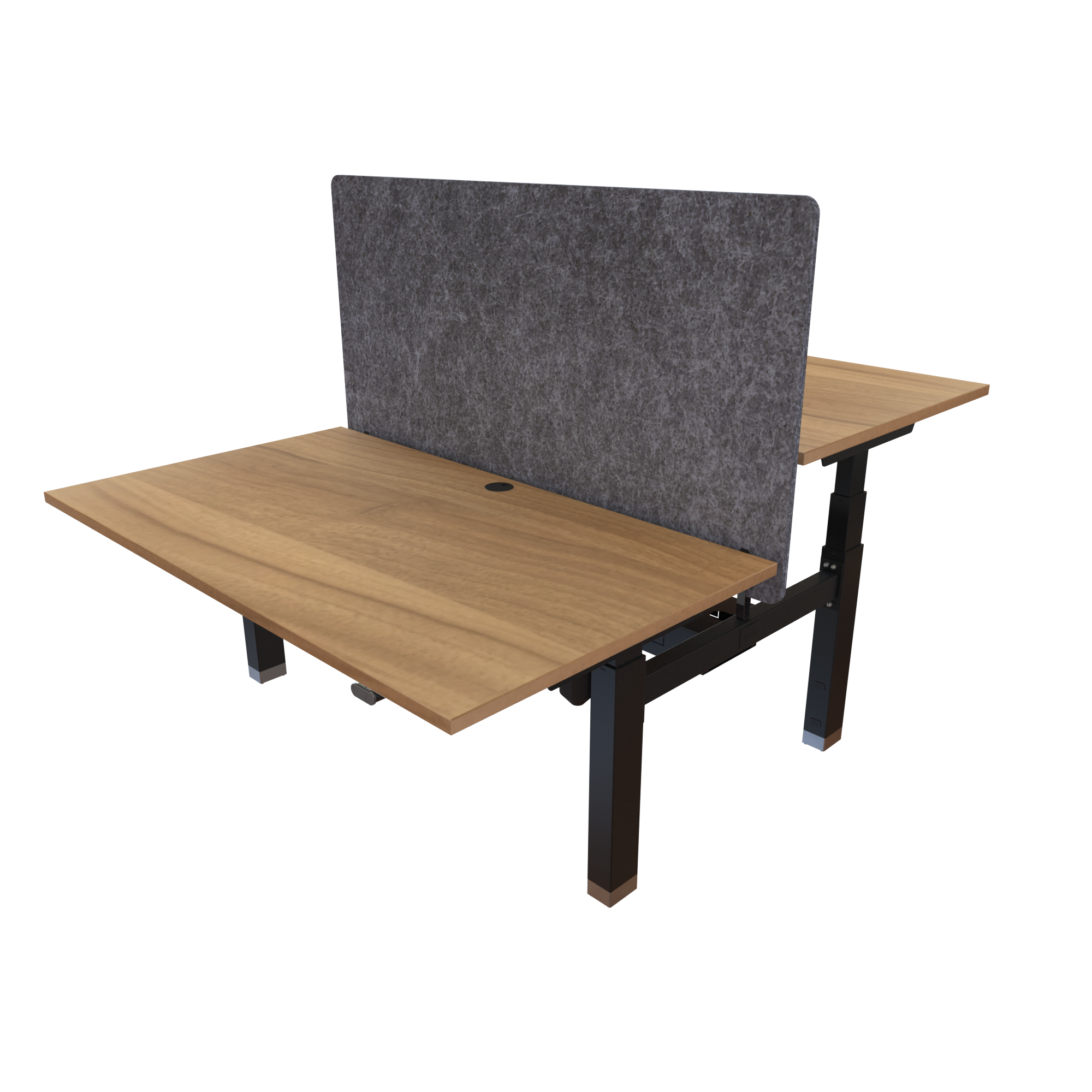 Ergonomic desk | 140x80 cm | Walnut with black frame