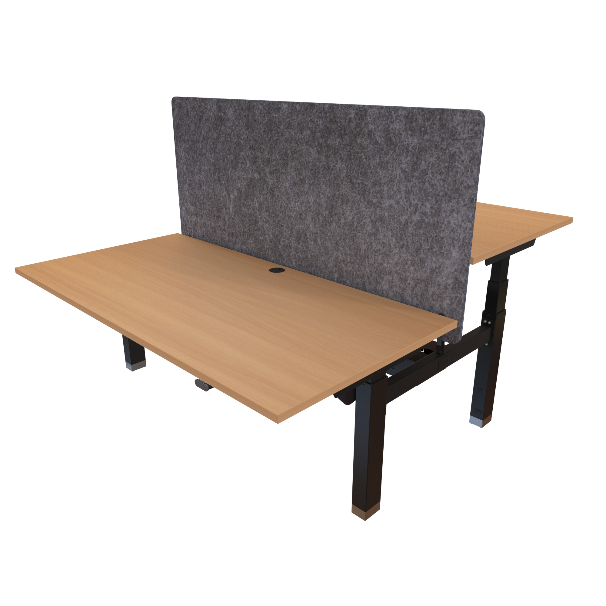Ergonomic desk | 160x80 cm | Beech with black frame