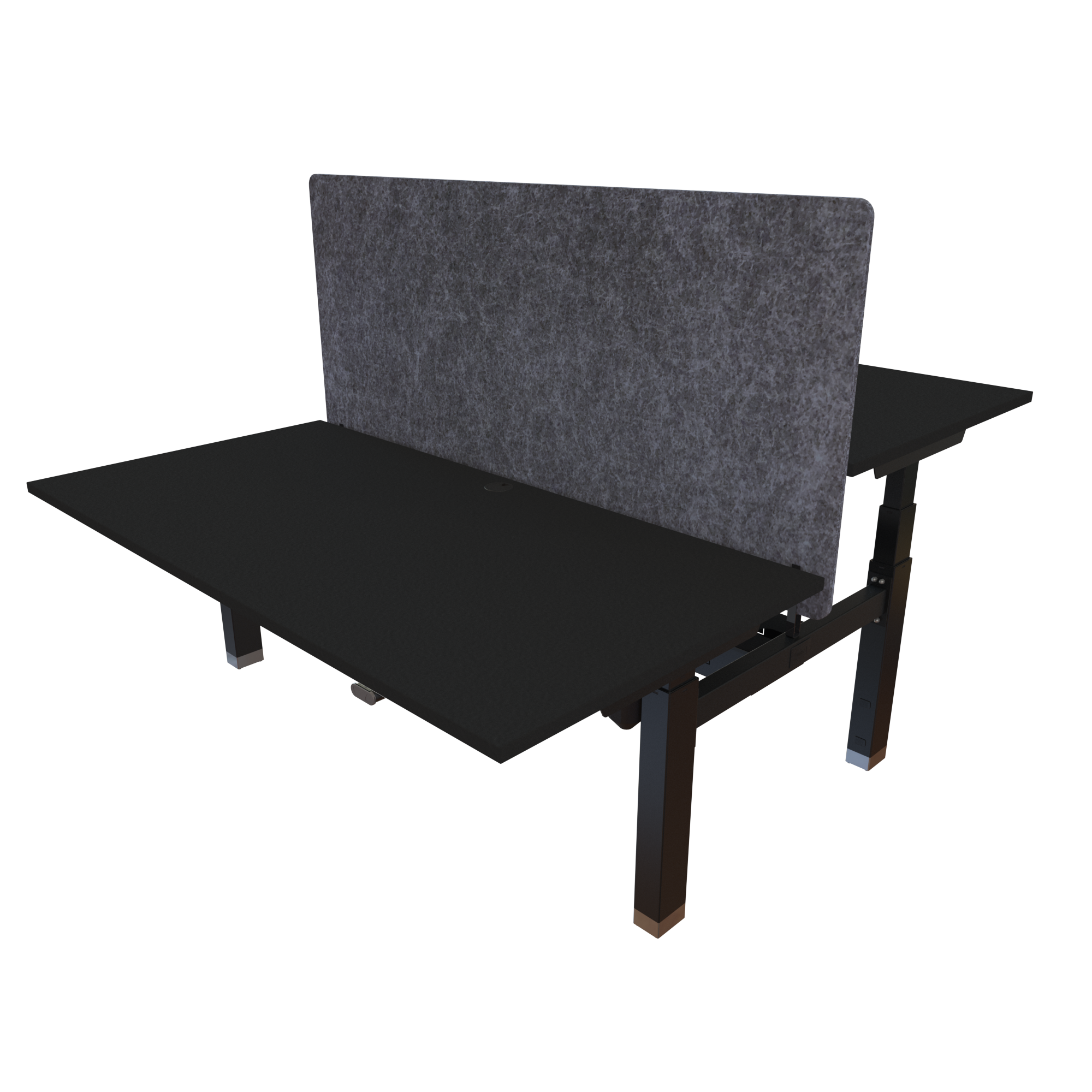 Ergonomic desk | 160x80 cm | Black  with black frame