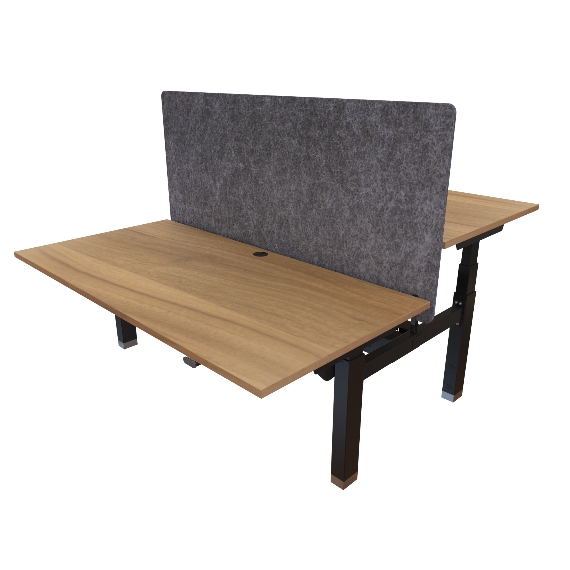 Ergonomic desk | 160x80 cm | Walnut with black frame