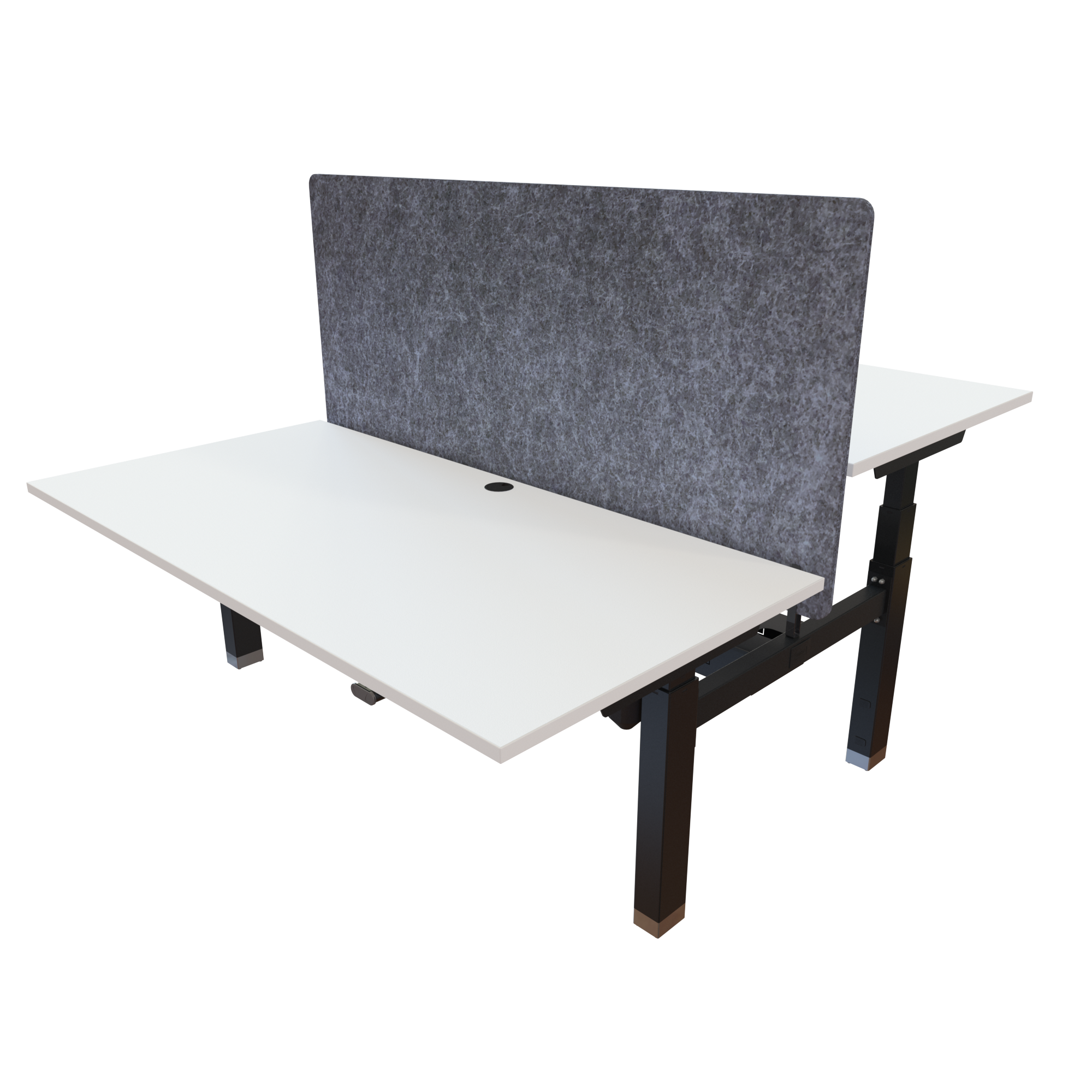 Ergonomic desk | 160x80 cm | White with black frame