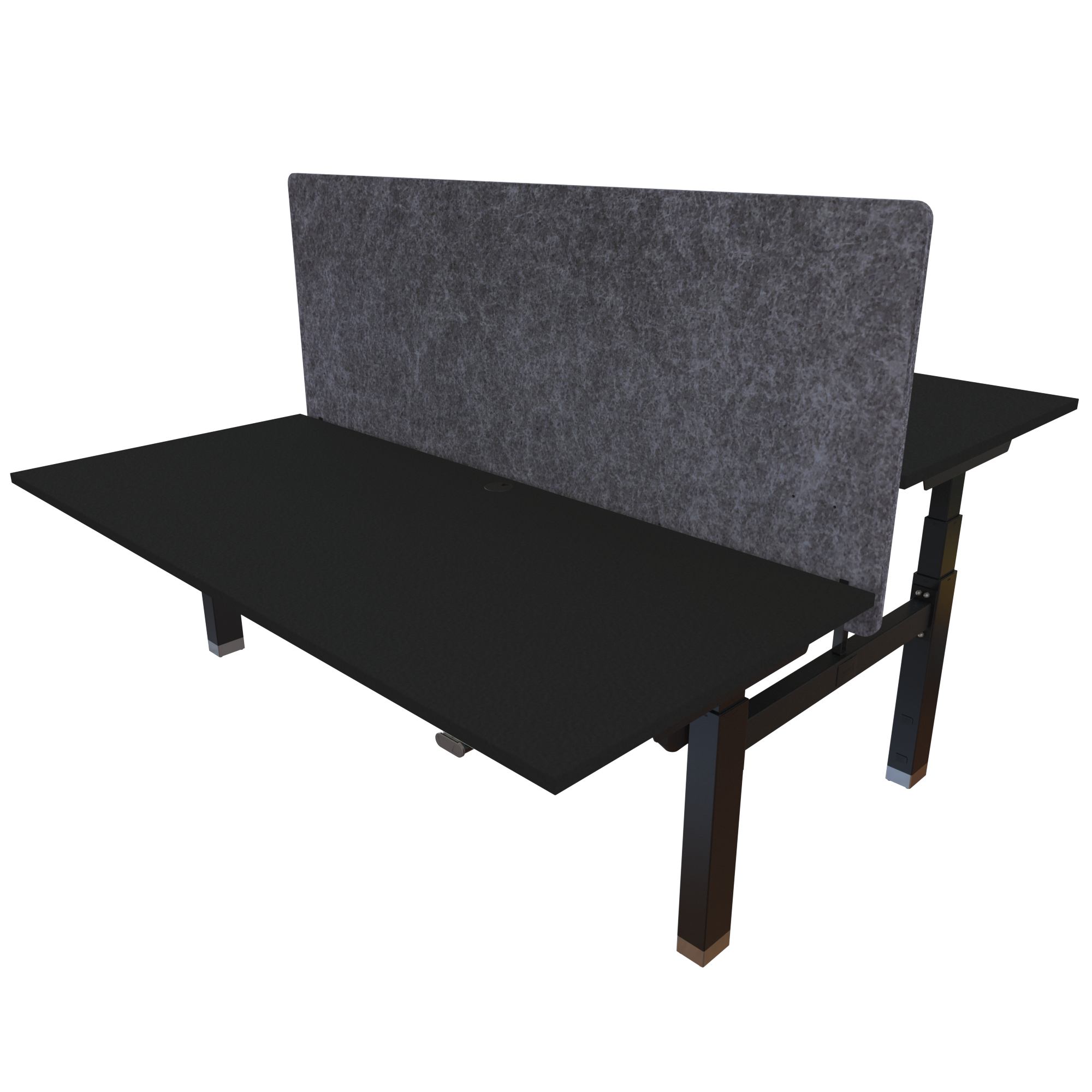 Ergonomic desk | 180x80 cm | Black  with black frame
