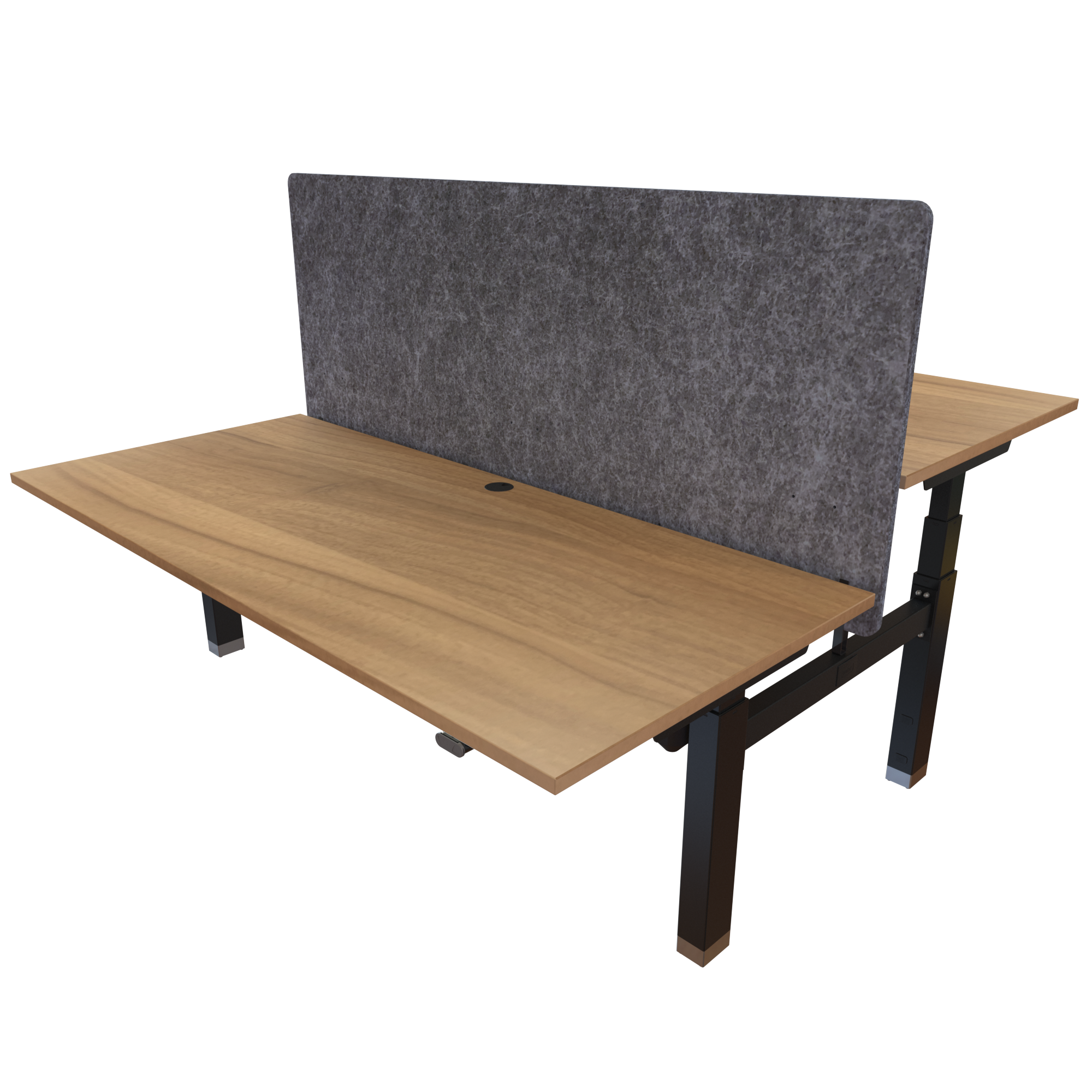 Ergonomic desk | 180x80 cm | Walnut with black frame