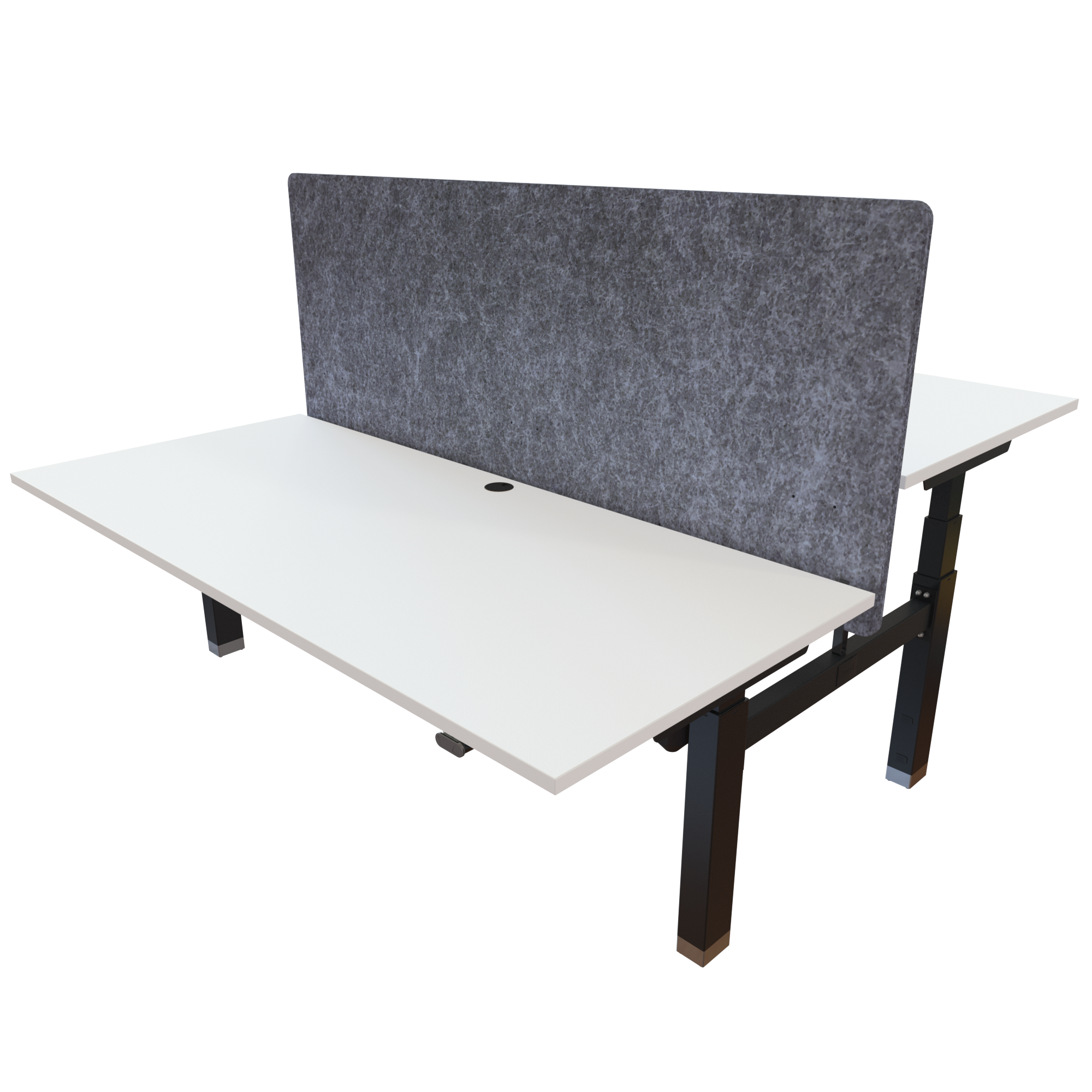Ergonomic desk | 180x80 cm | White with black frame