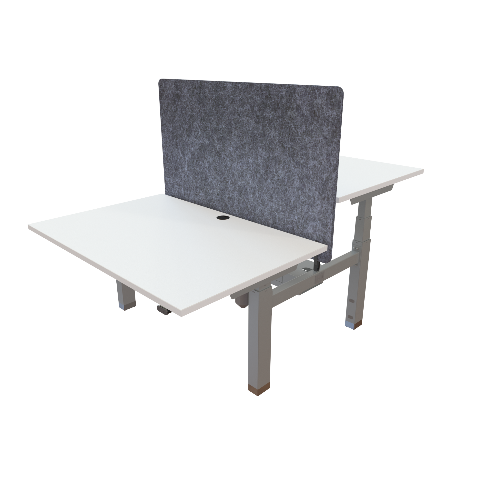 Ergonomic desk | 120x80 cm | White with silver frame