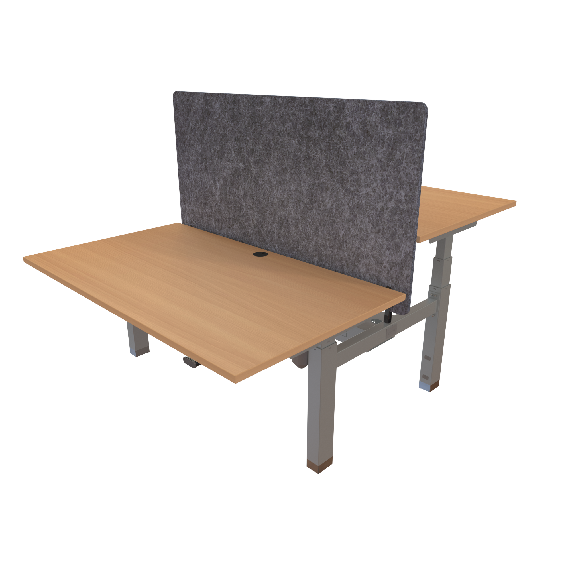 Ergonomic desk | 140x80 cm | Beech with silver frame