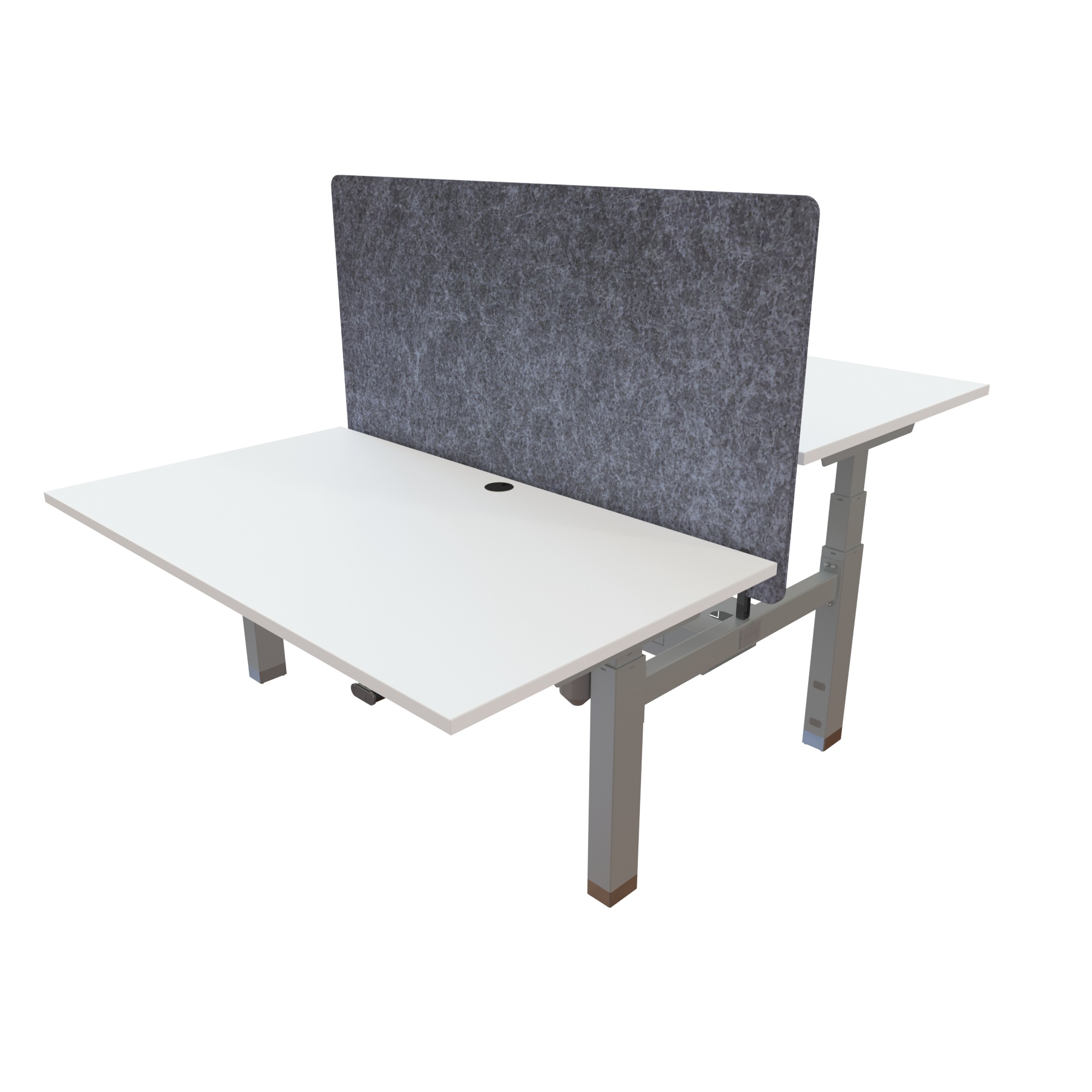 Ergonomic desk | 140x80 cm | White with silver frame