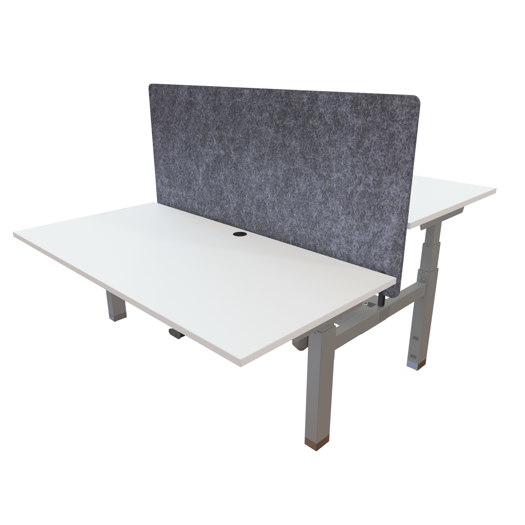 Ergonomic desk | 160x80 cm | White with silver frame