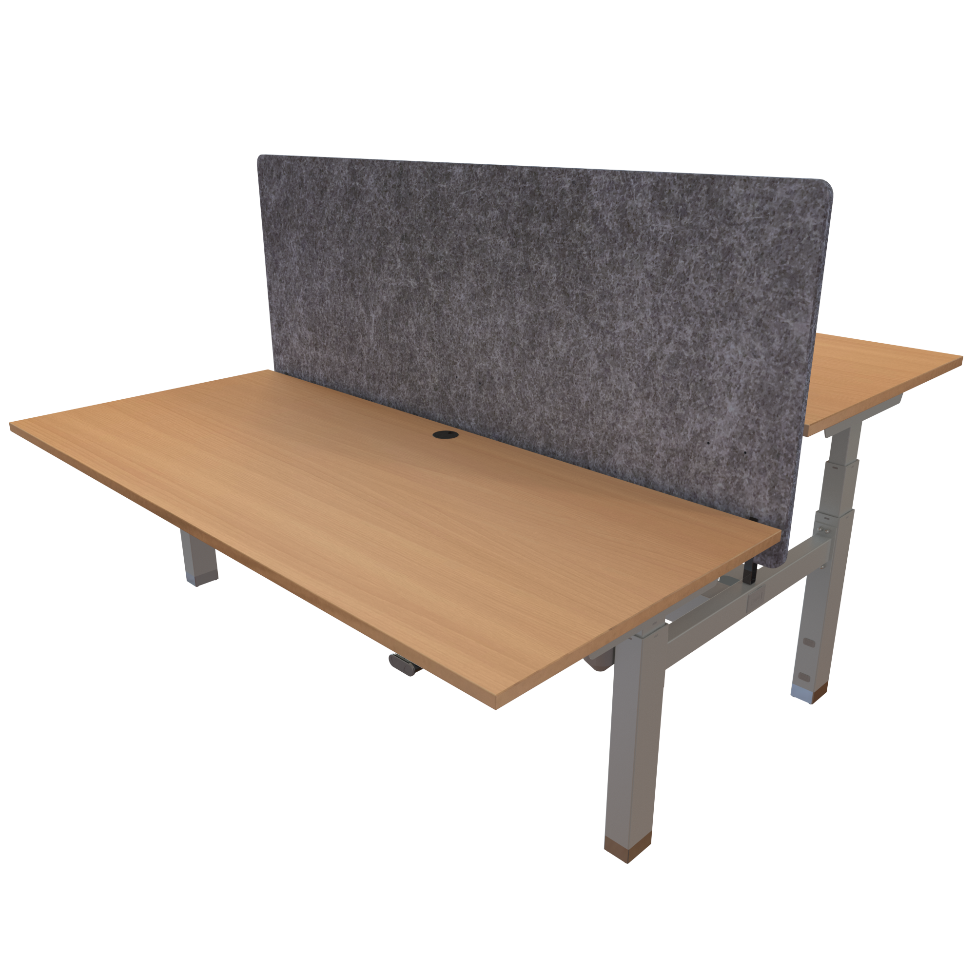 Ergonomic desk | 180x80 cm | Beech with silver frame