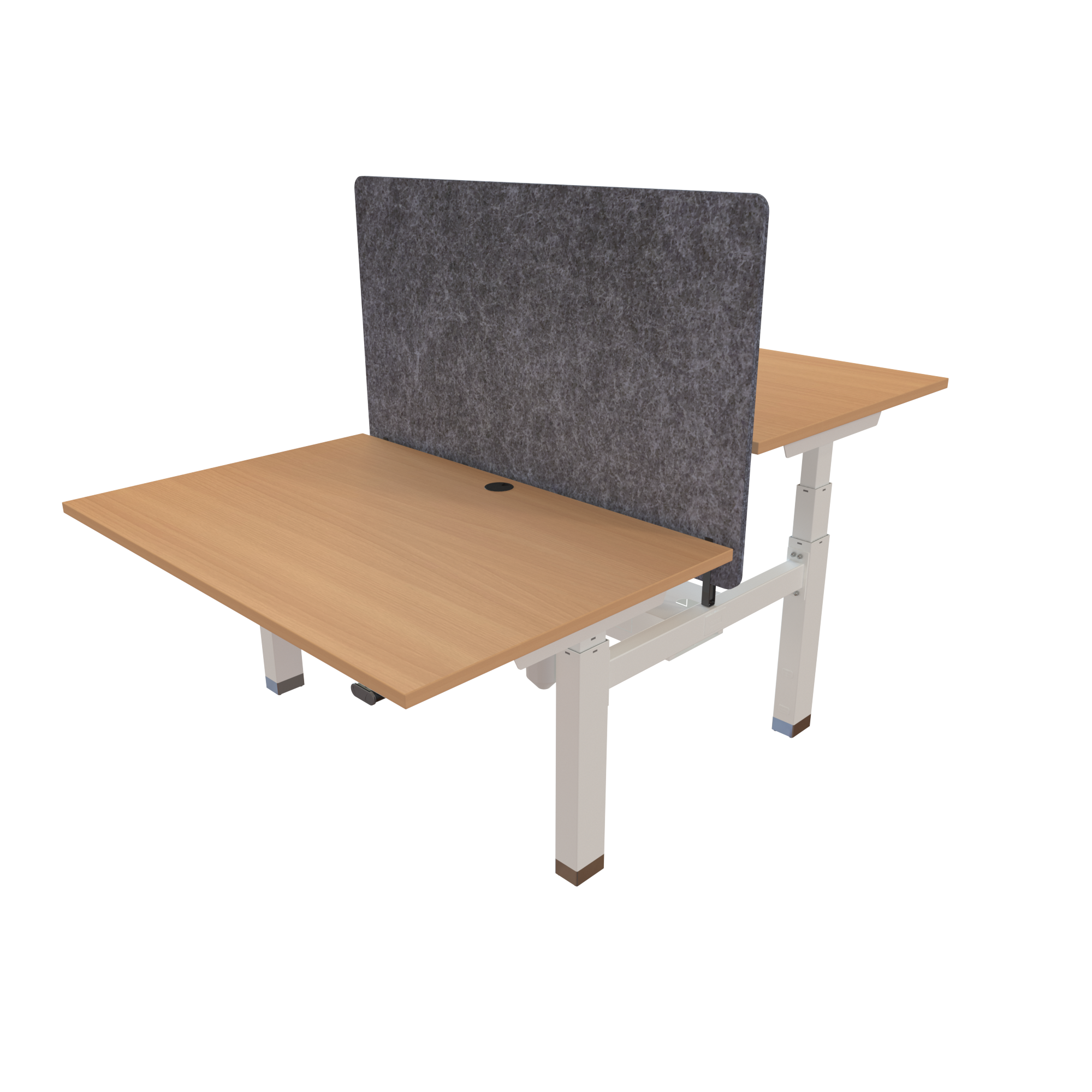 Ergonomic desk | 120x80 cm | Beech with white frame