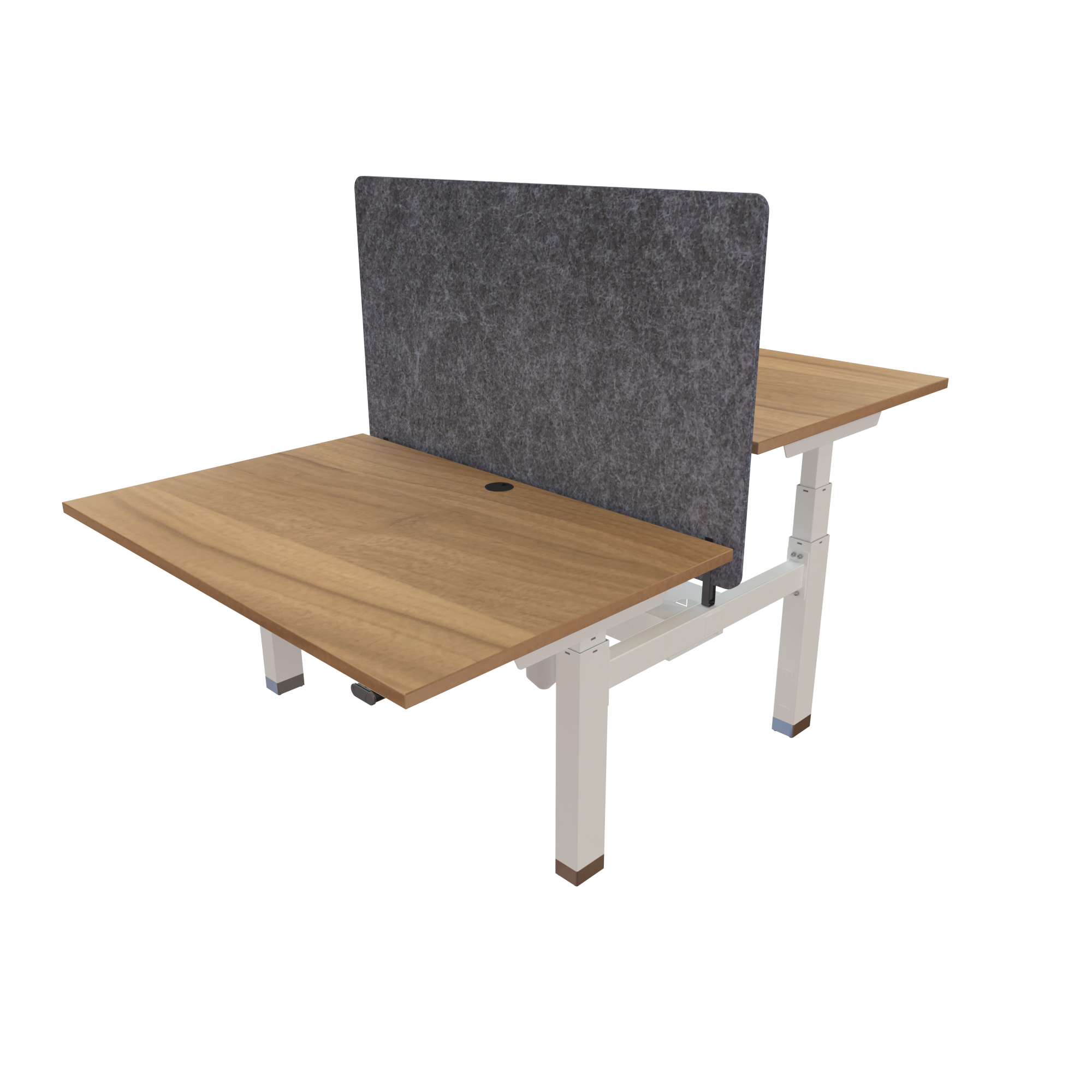 Ergonomic desk | 120x80 cm | Walnut with white frame