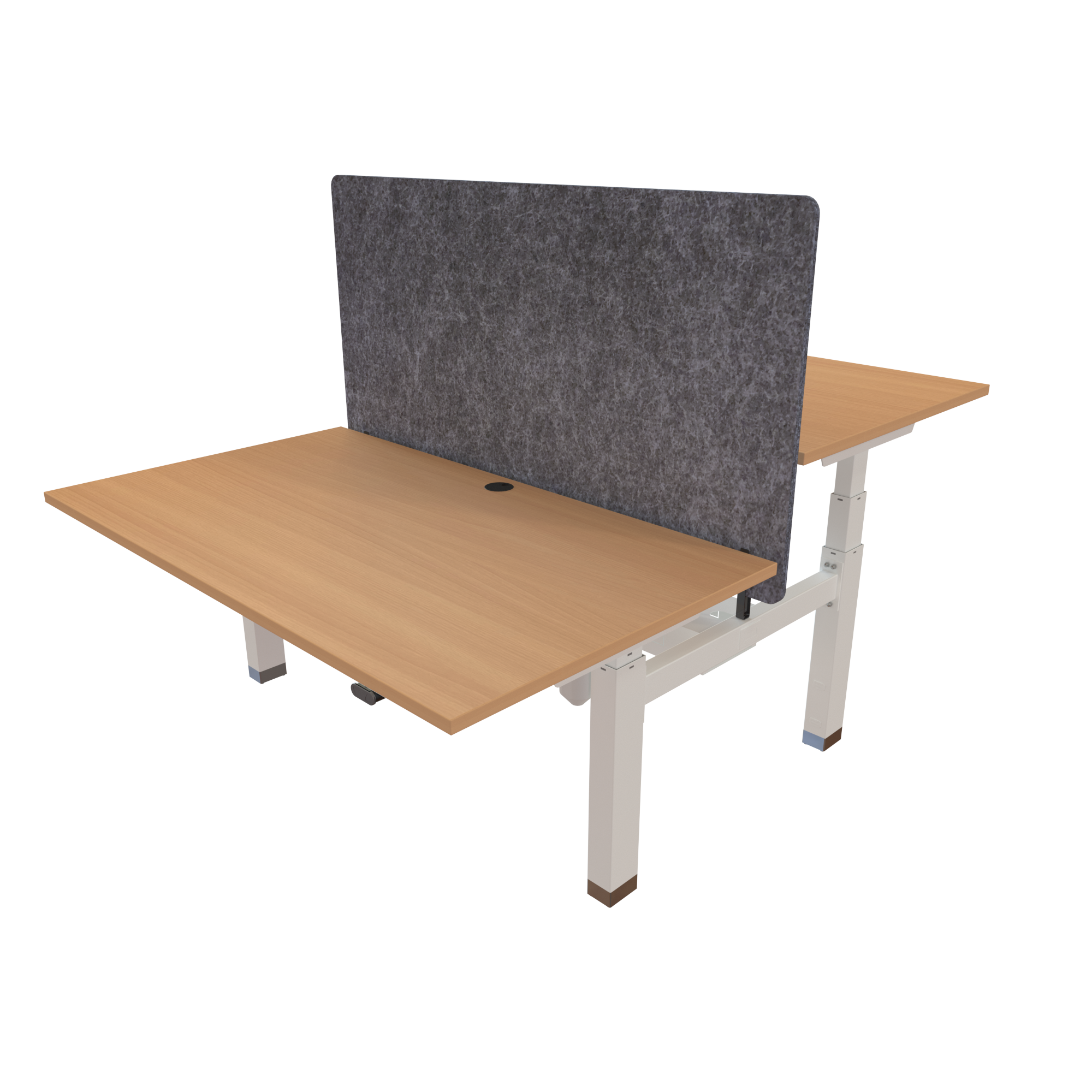 Ergonomic desk | 140x80 cm | Beech with white frame