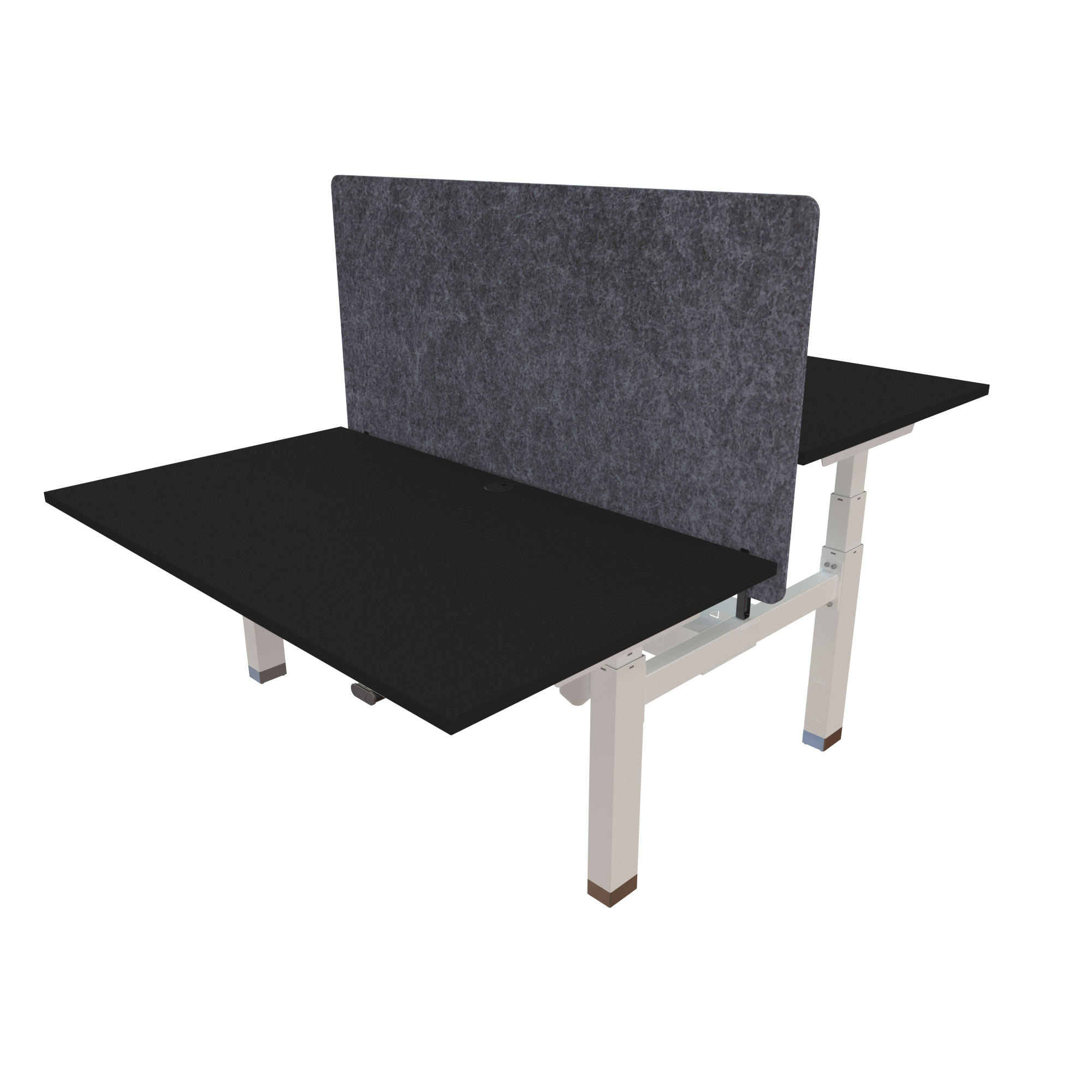 Ergonomic desk | 140x80 cm | Black  with white frame