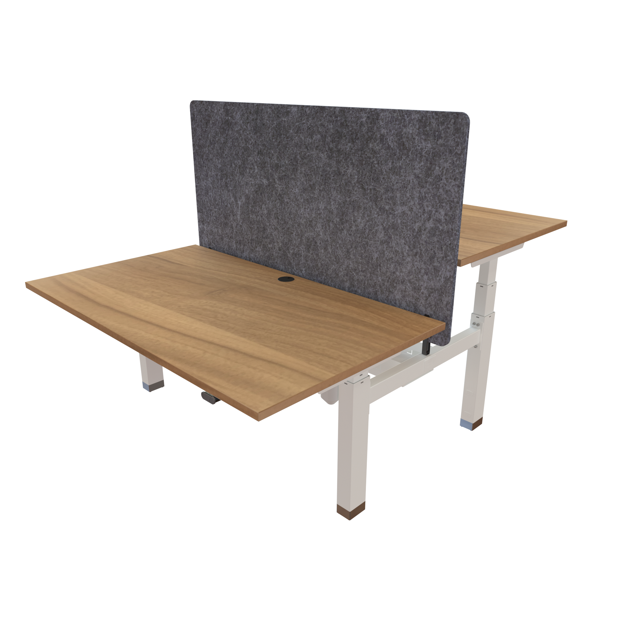 Ergonomic desk | 140x80 cm | Walnut with white frame