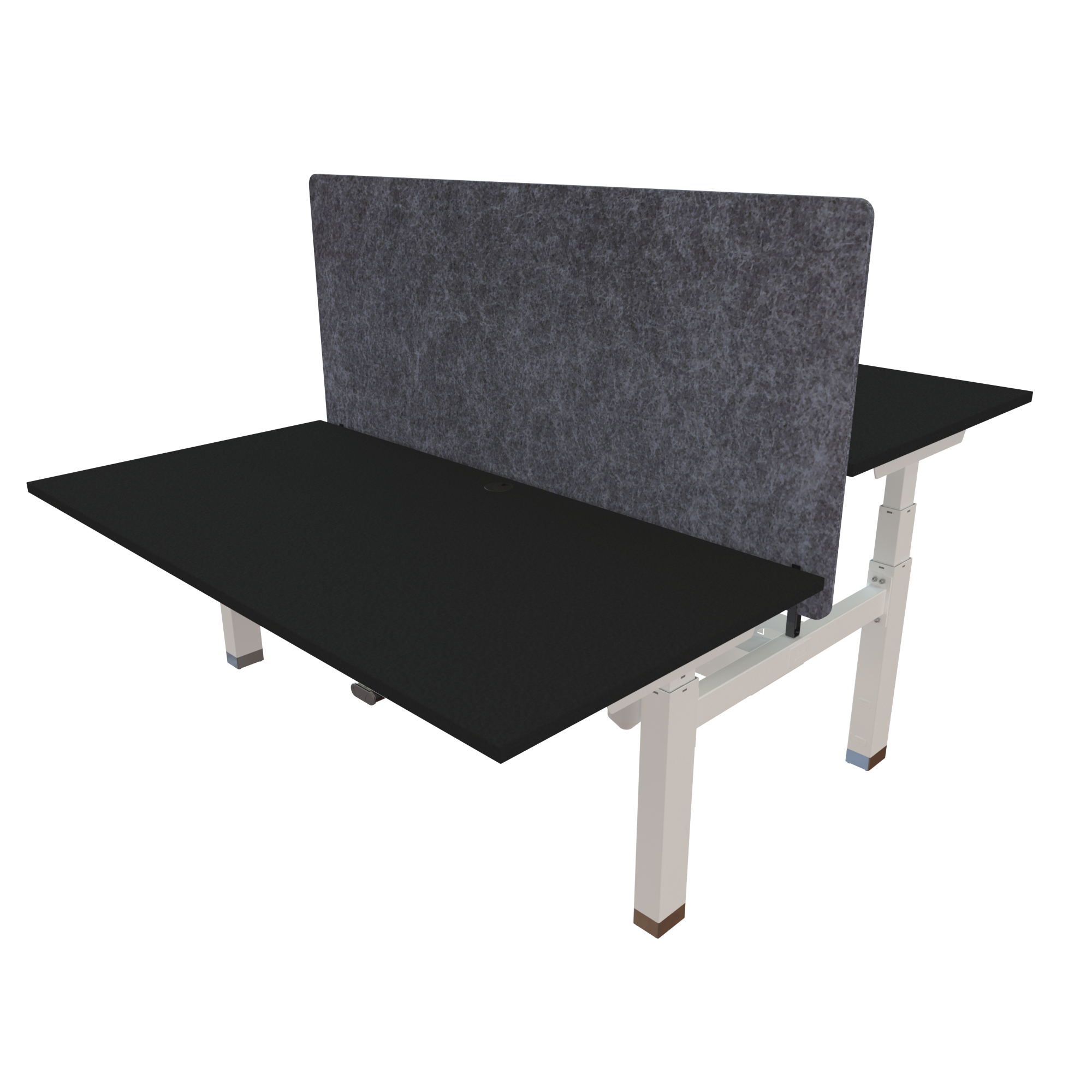 Ergonomic desk | 160x80 cm | Black  with white frame