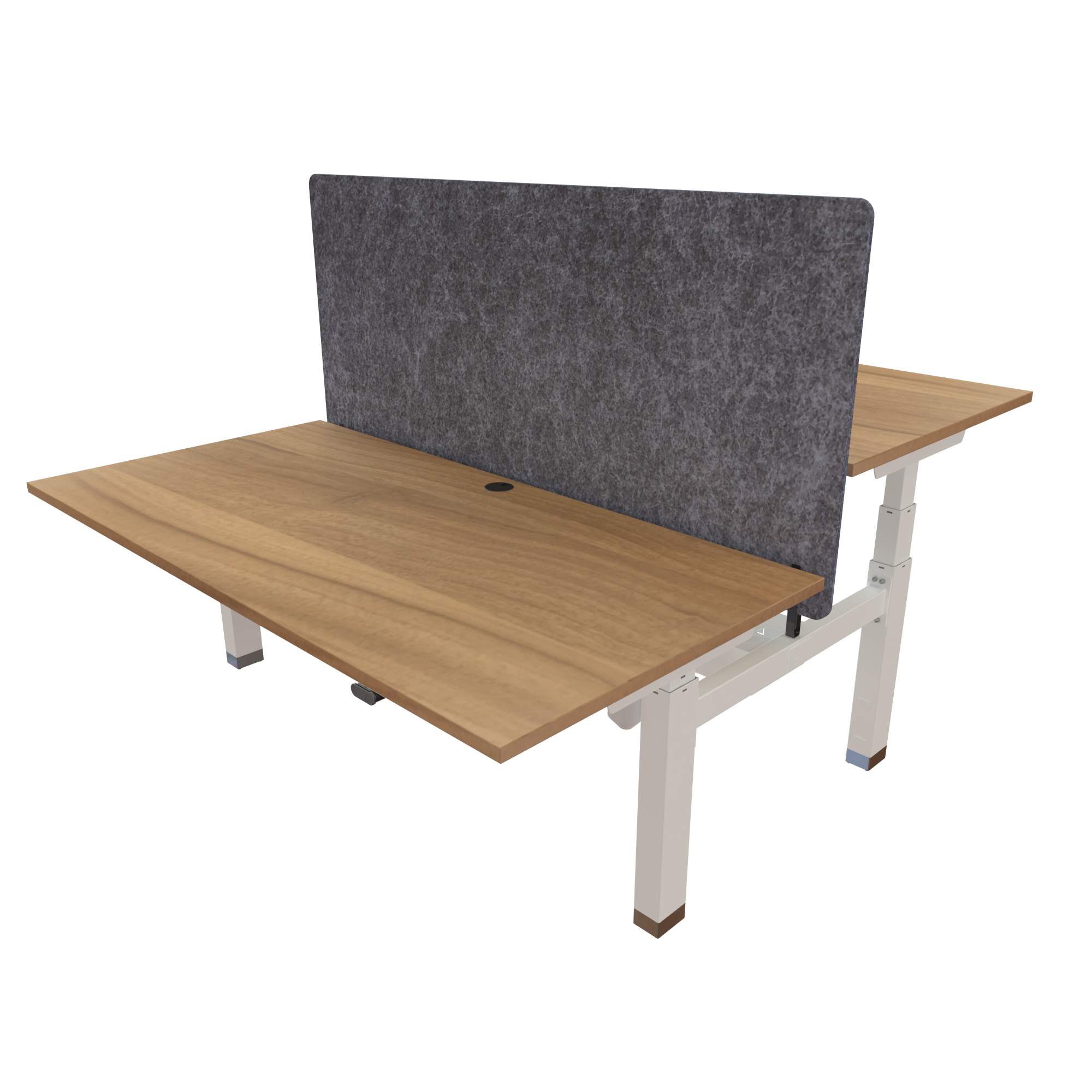 Ergonomic desk | 160x80 cm | Walnut with white frame