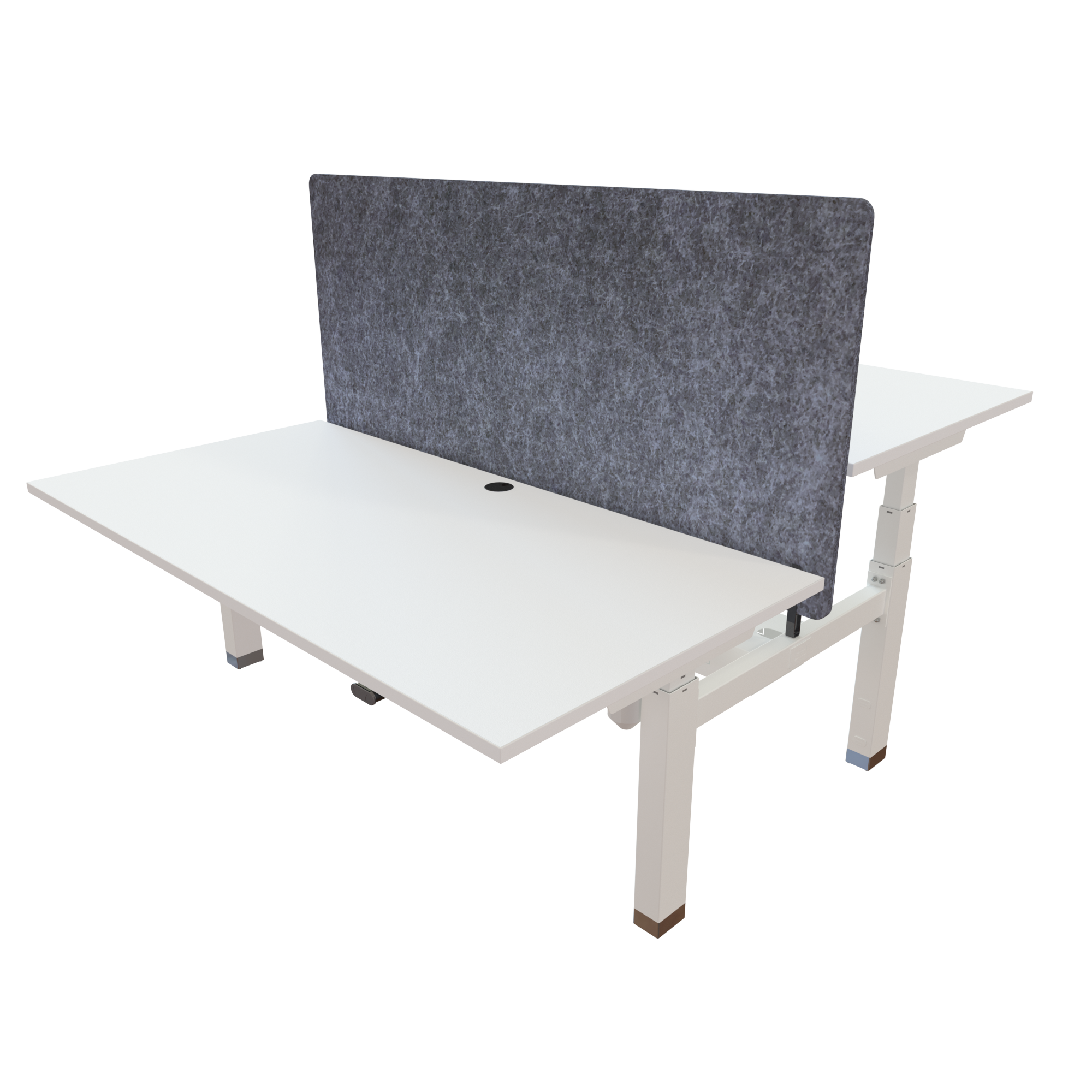 Ergonomic desk | 160x80 cm | White with white frame