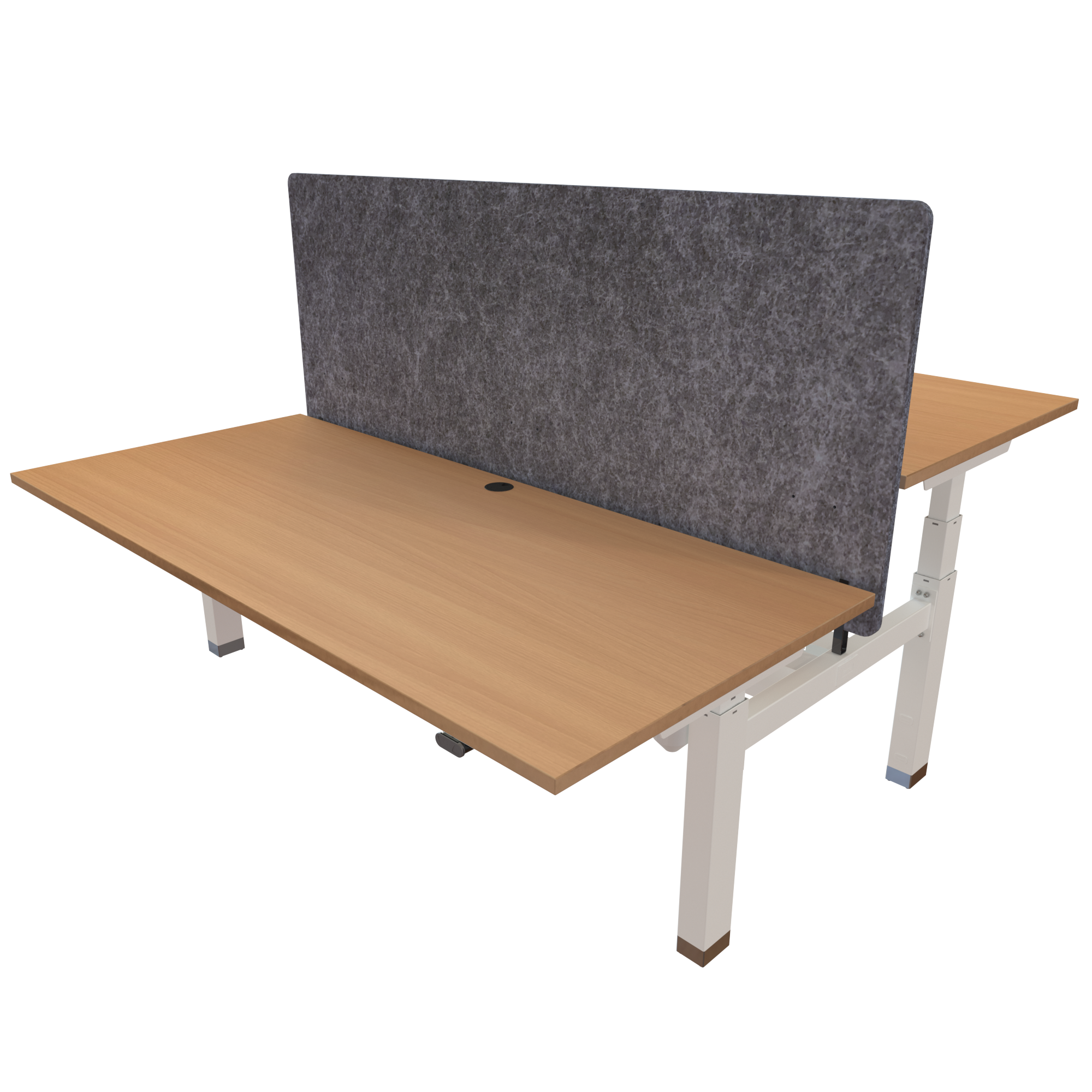 Ergonomic desk | 180x80 cm | Beech with white frame